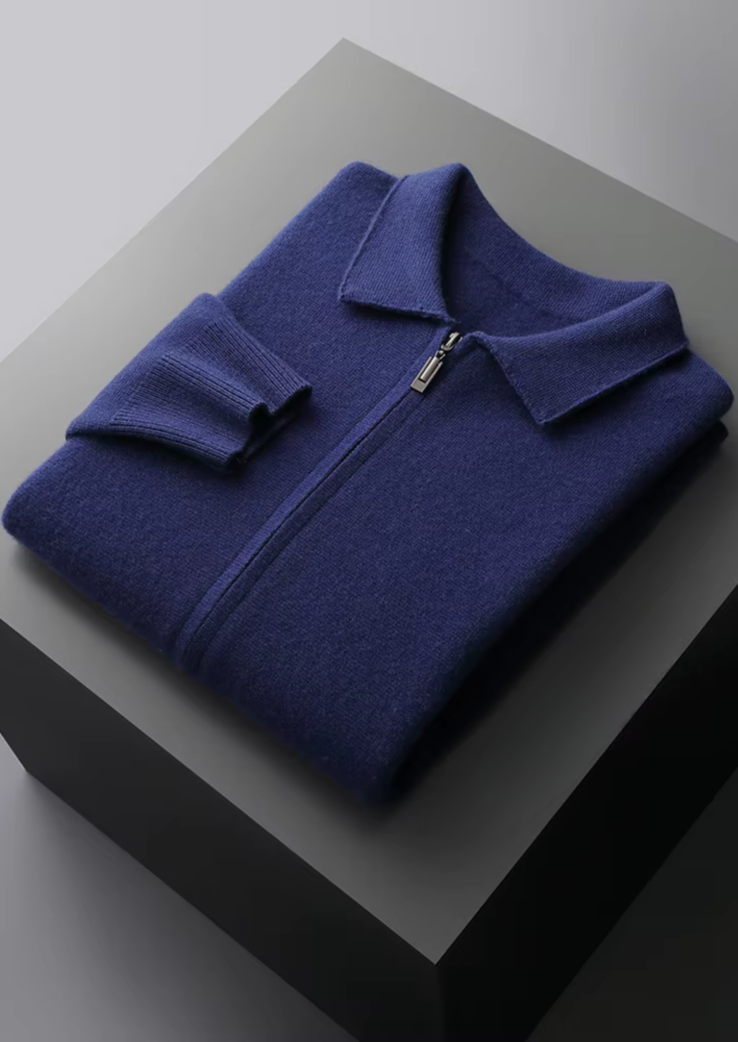 PURE EXTRA-FINE MERINO WOOL ZIP POLO CARDIGAN CLOUDWOOL®