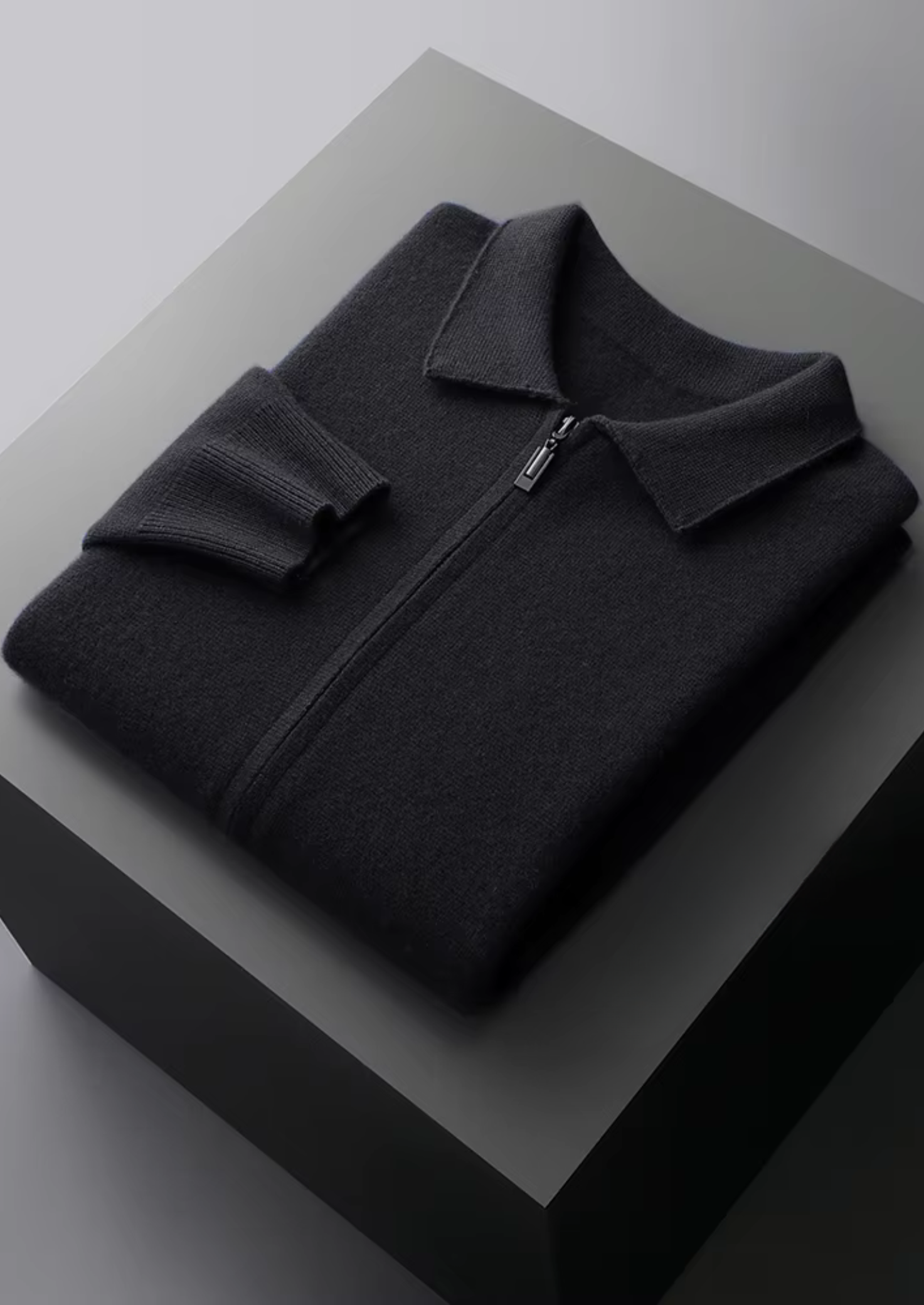PURE EXTRA-FINE MERINO WOOL ZIP POLO CARDIGAN CLOUDWOOL®