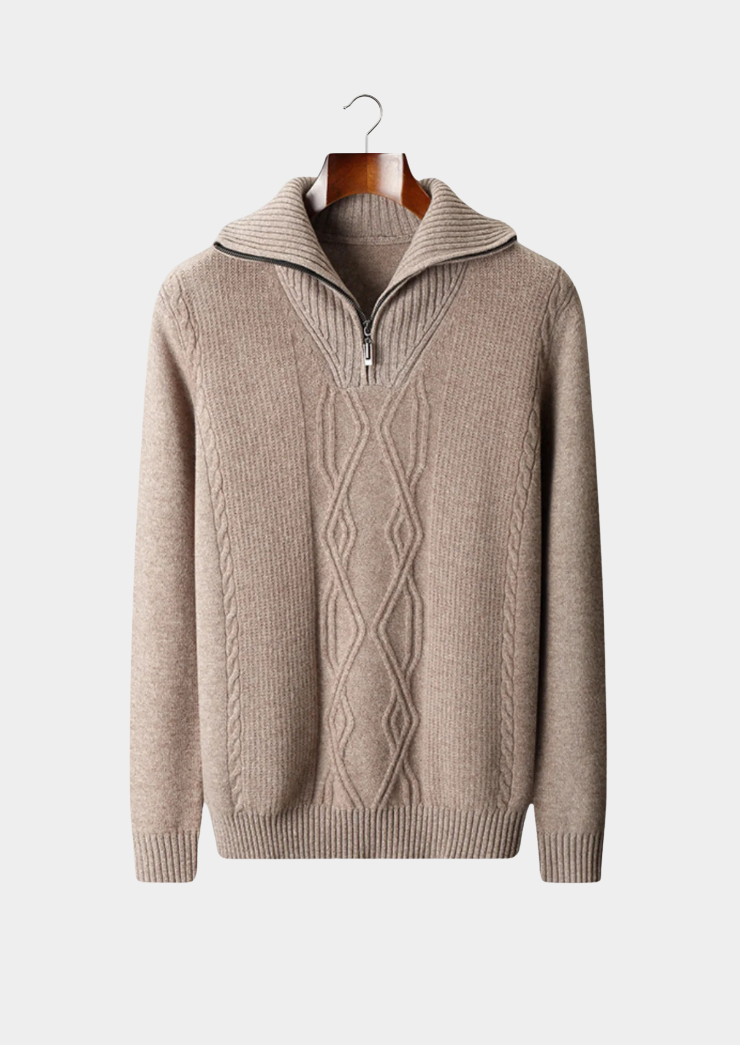 PURE EXTRA-FINE MERINO WOOL HALF ZIP SWEATER CLOUDWOOL®