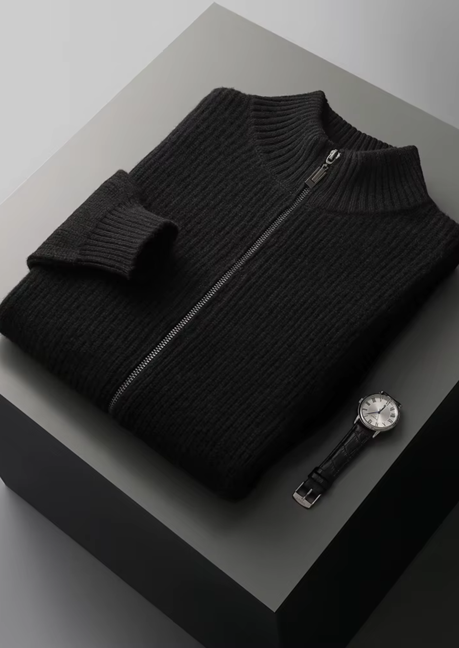 PURE EXTRA-FINE MERINO WOOL RIBBED CARDIGAN CLOUDWOOL®