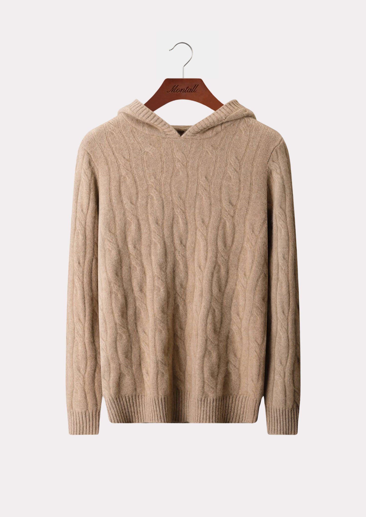 CASHMERE CABLE HOODIE PURE CASHMERE