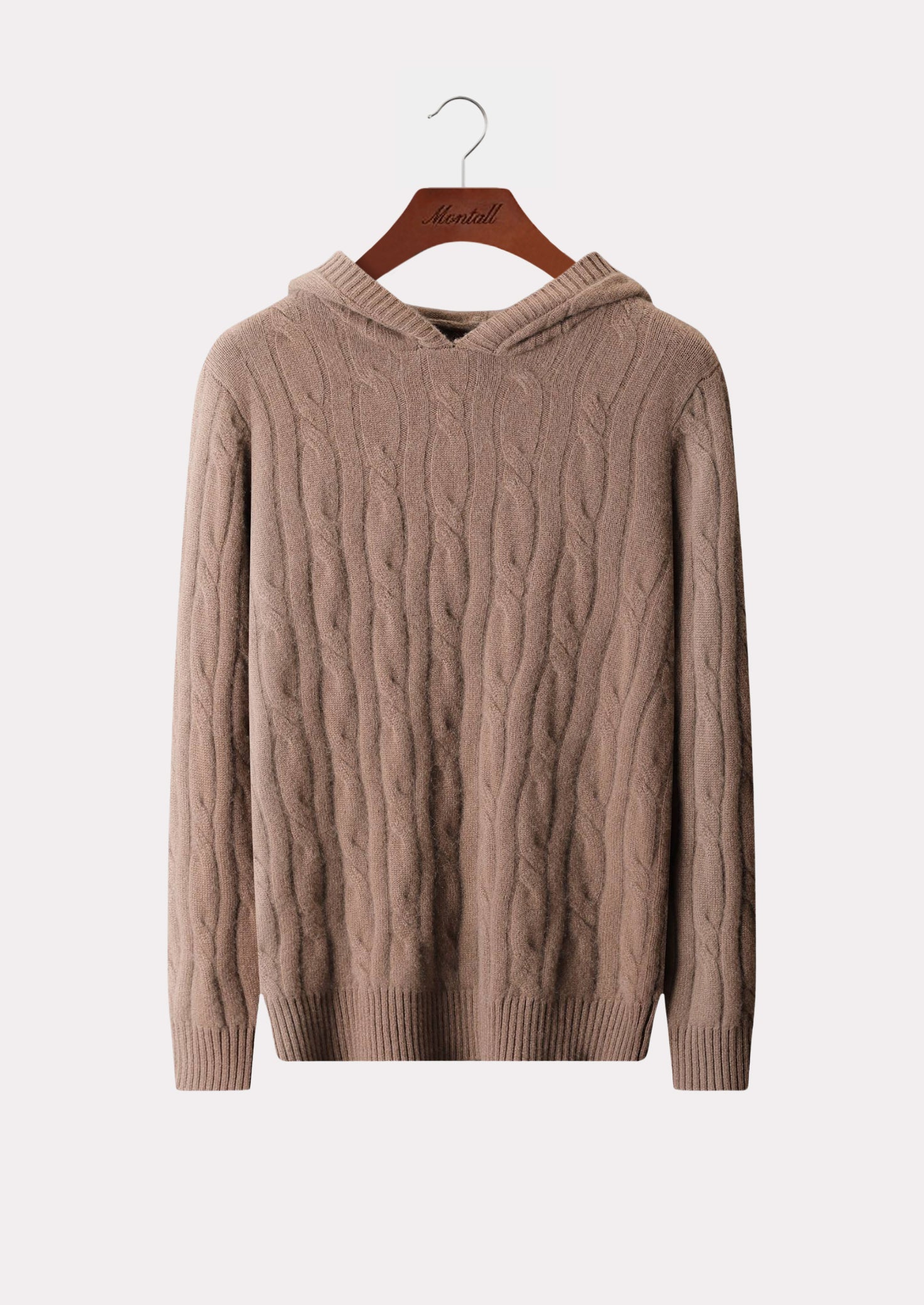 CASHMERE CABLE HOODIE PURE CASHMERE
