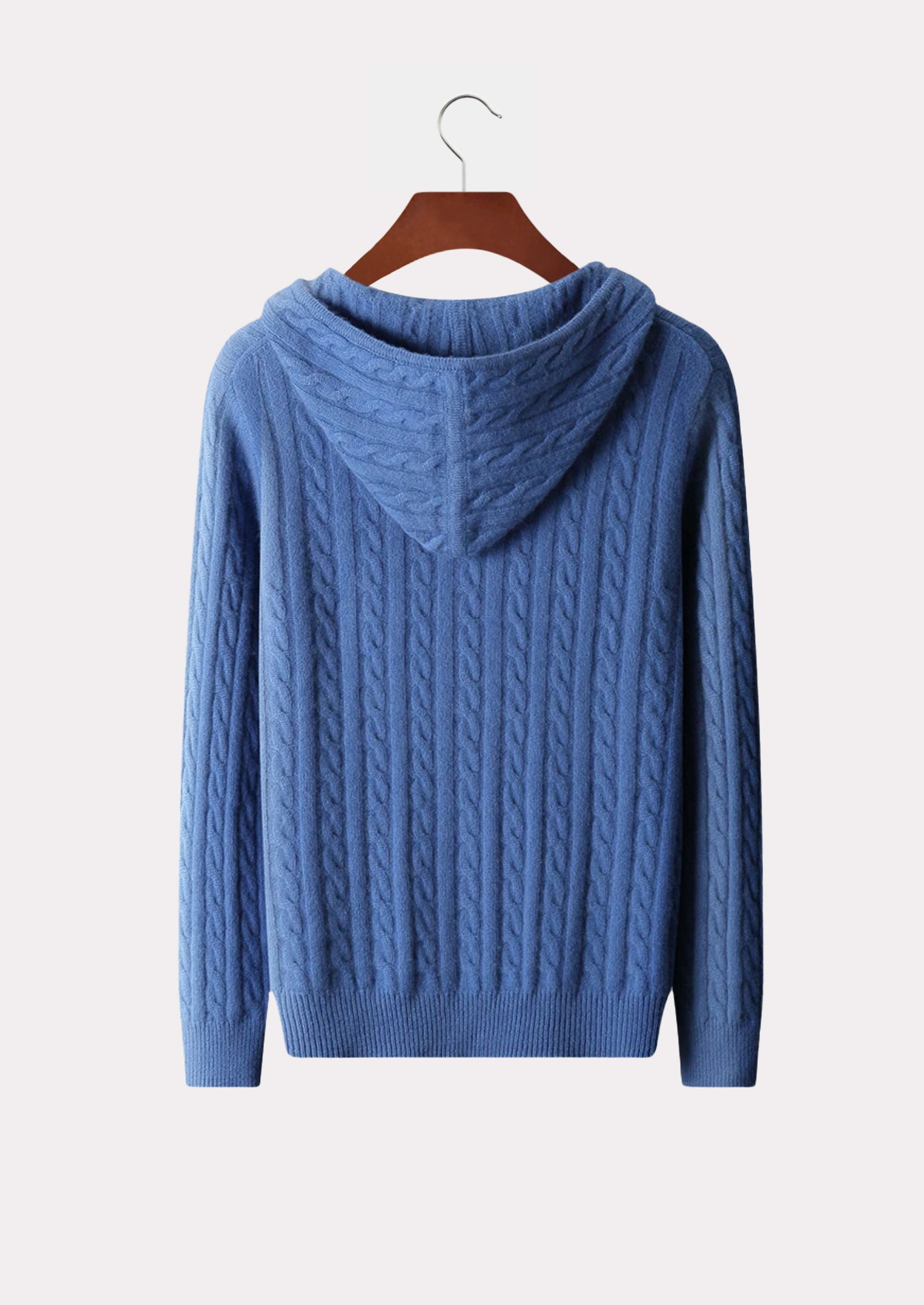 CASHMERE CABLE ZIP HOODIE PURE CASHMERE