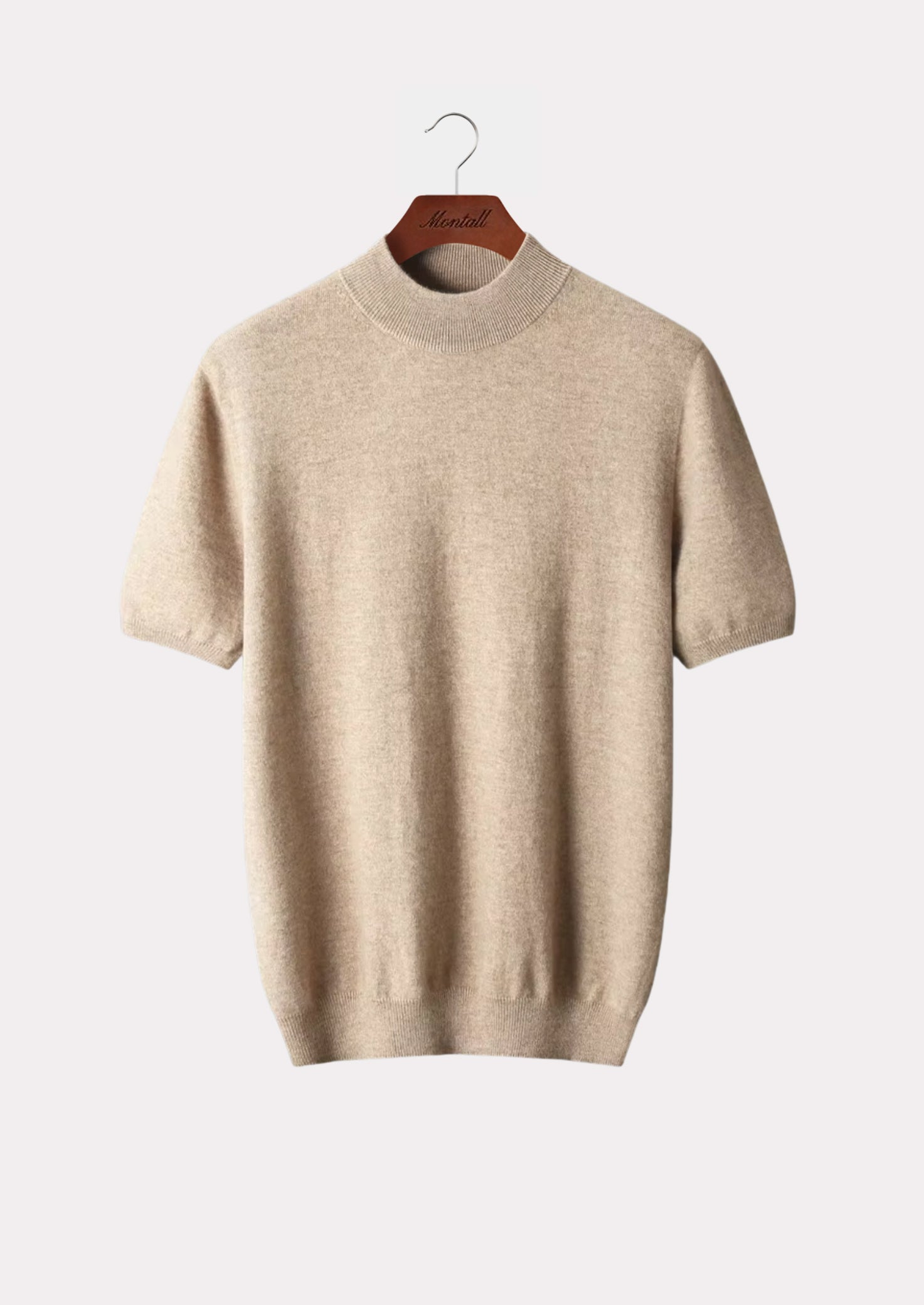 CASHMERE MOCKNECK T-SHIRT PURE CASHMERE