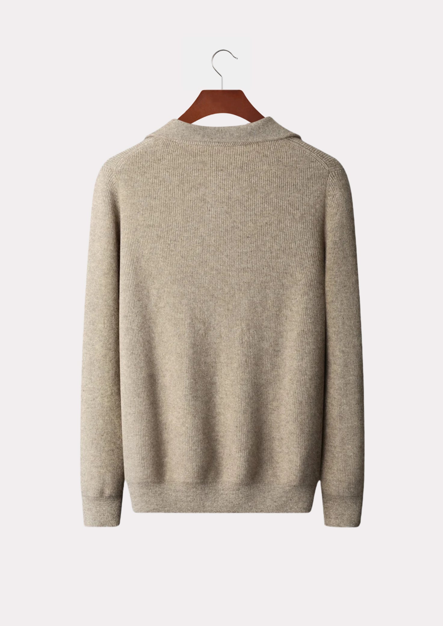 CASHMERE RIB HALF ZIP SWEATER PURE CASHMERE