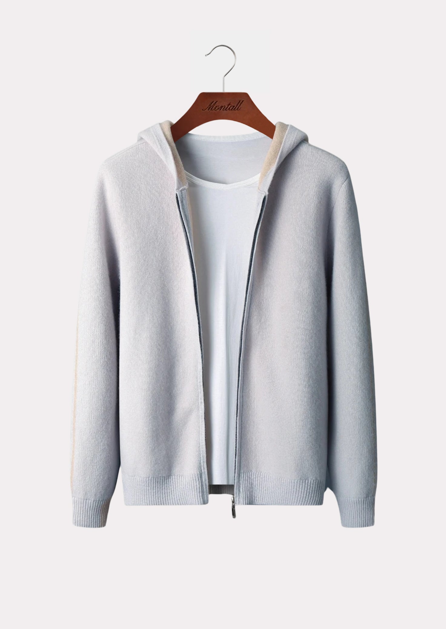 CASHMERE TWIN ZIP HOODIE PURE CASHMERE