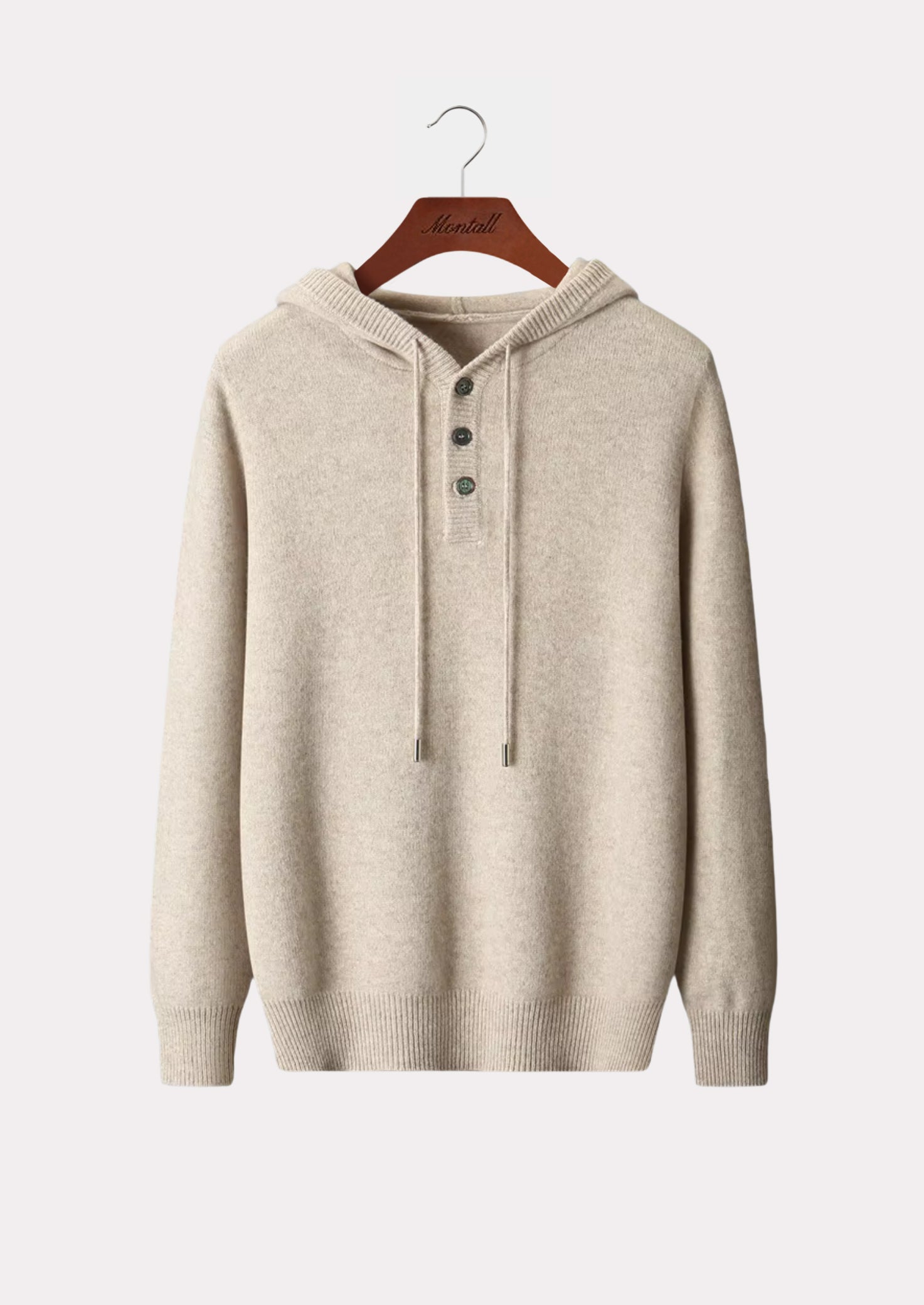 MERINO BUTTON HOODIE PURE MERINO