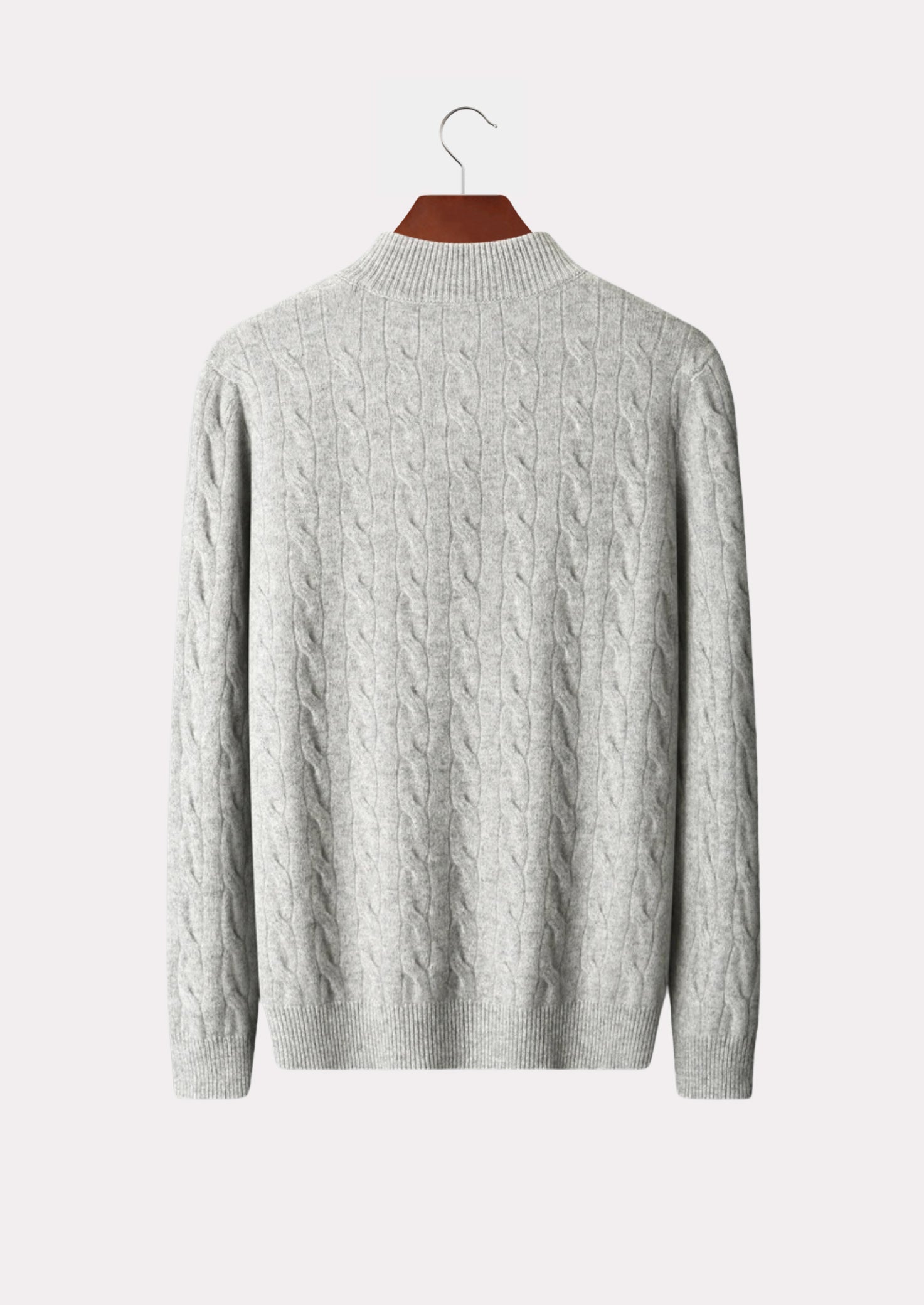 MERINO CABLE HALF ZIP PURE MERINO