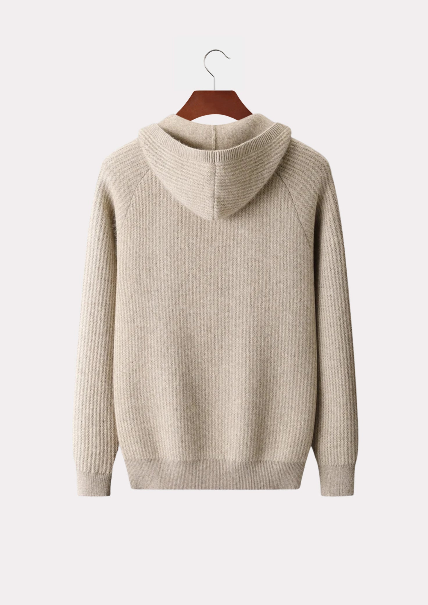 MERINO RIB ZIP HOODIE PURE MERINO