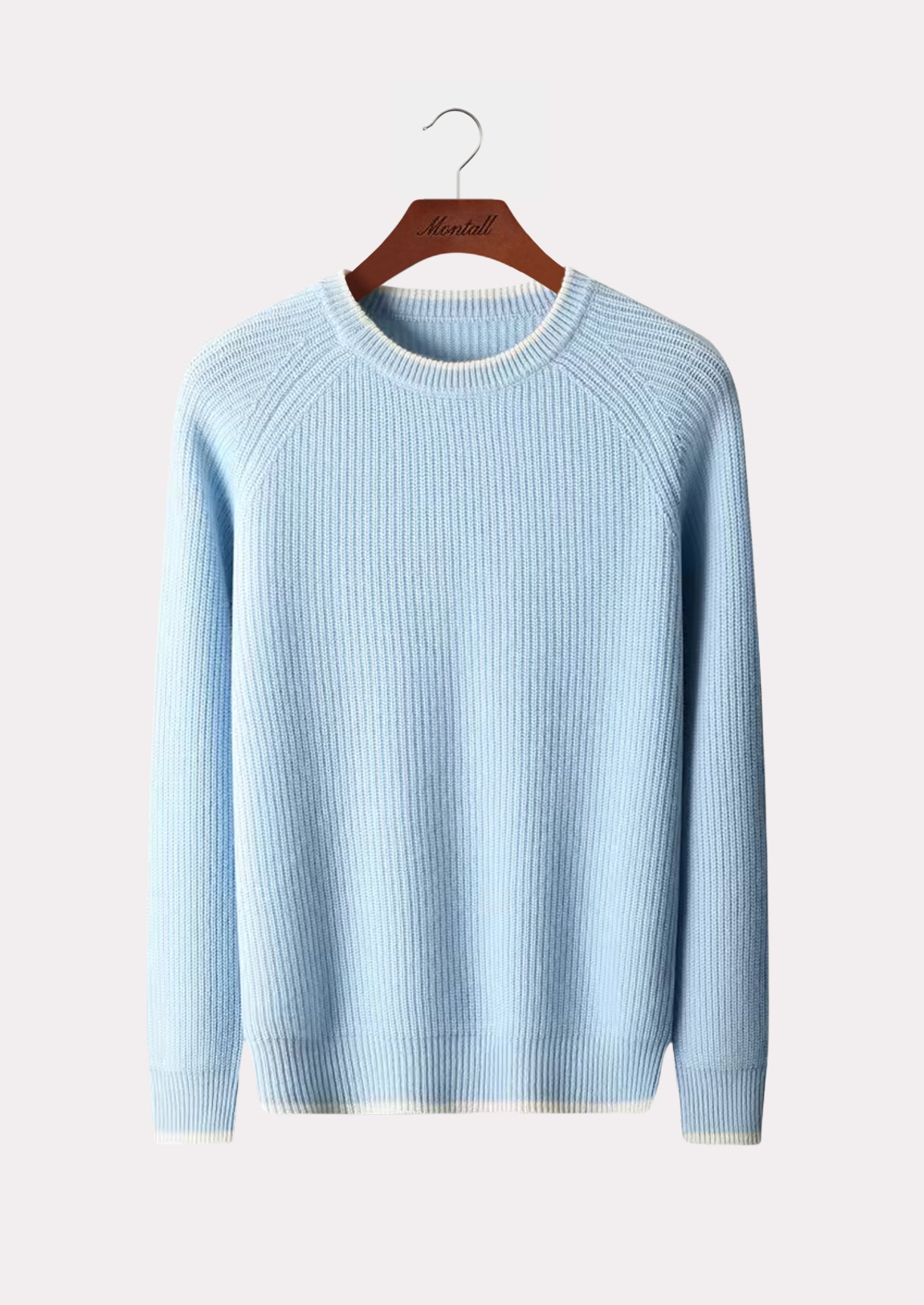 MERINO TWO TONE CREWNECK PURE MERINO