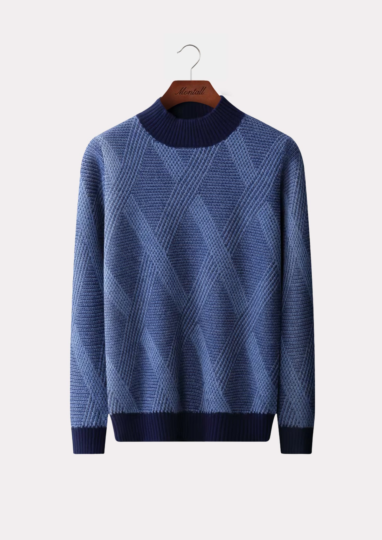 MERINO TWO TONE MOCKNECK PURE MERINO