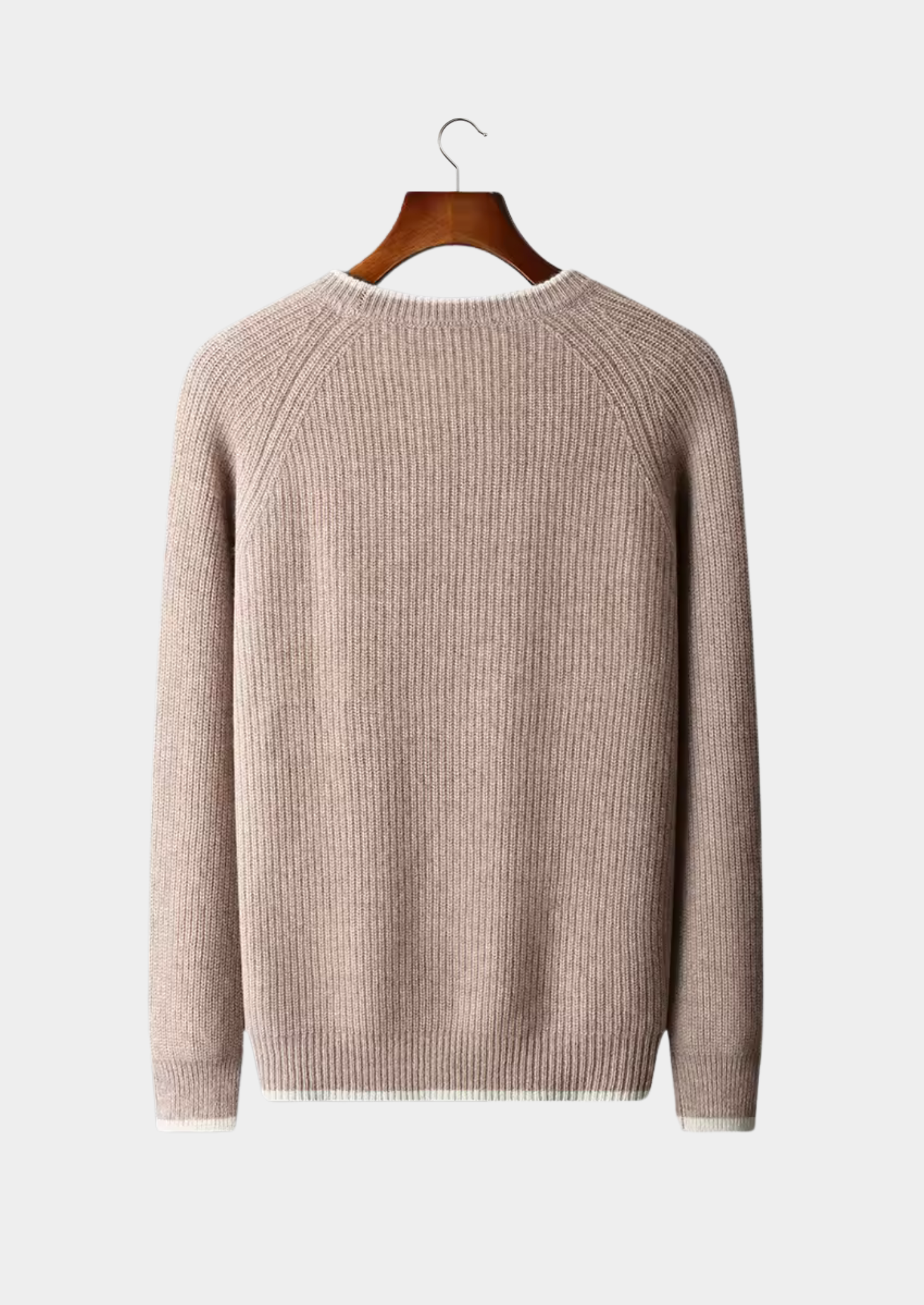 PURE EXTRA-FINE MERINO WOOL TWO TONE CREWNECK CLOUDWOOL®