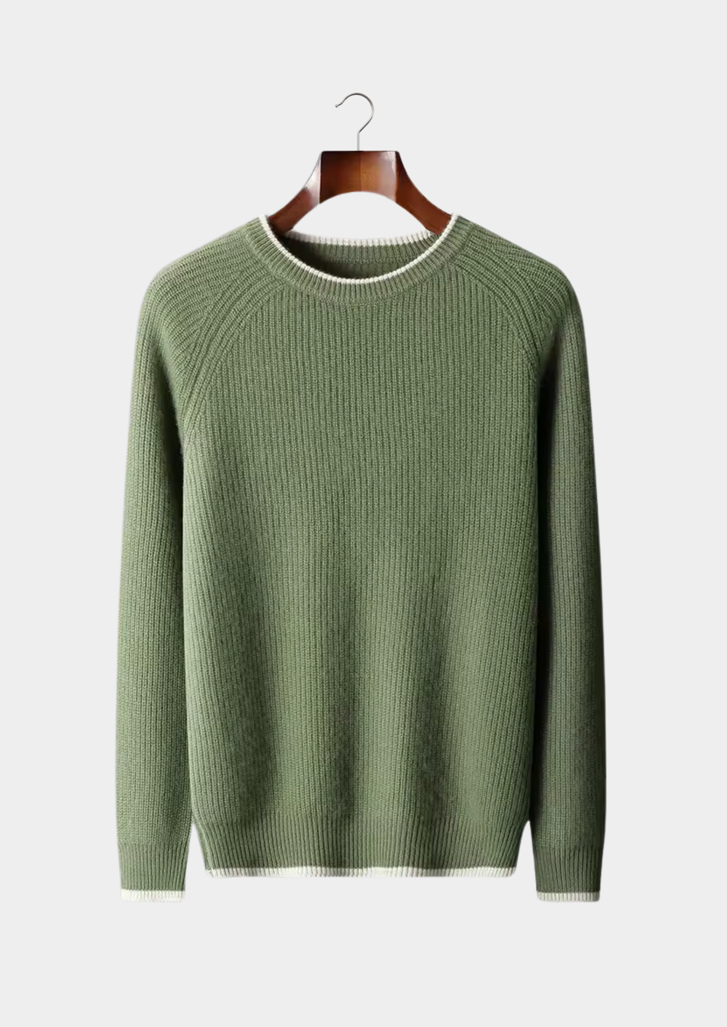 PURE EXTRA-FINE MERINO WOOL TWO TONE CREWNECK CLOUDWOOL®