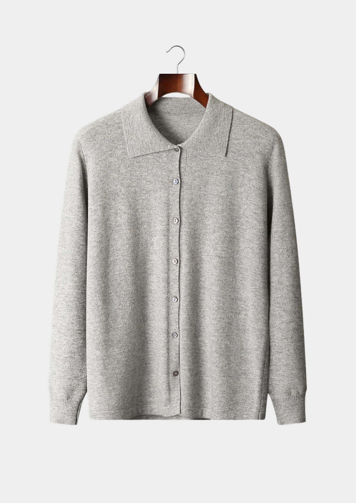 PURE EXTRA-FINE MERINO WOOL POLO CARDIGAN CLOUDWOOL®