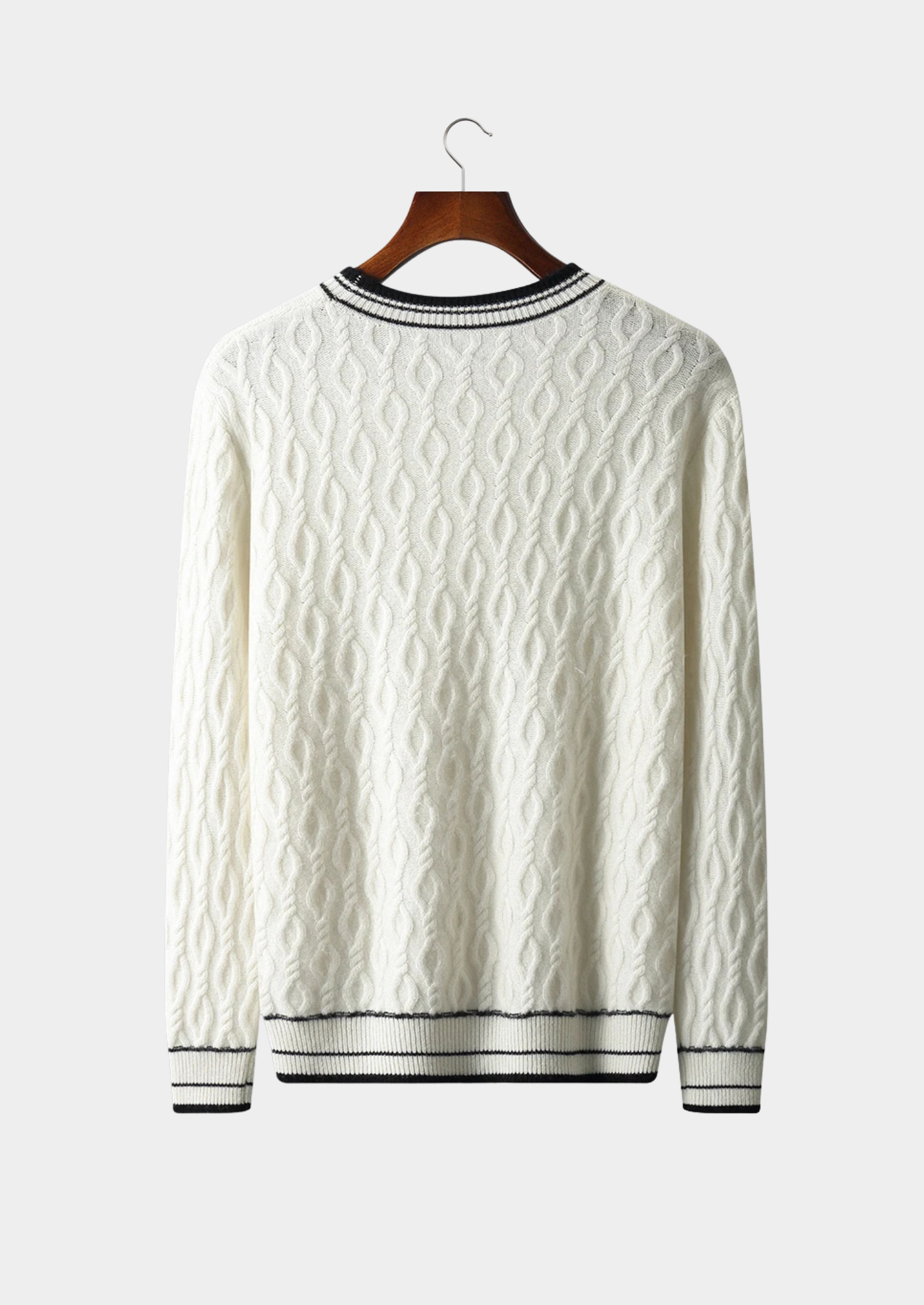 PURE EXTRA-FINE MERINO WOOL JACQUARD CREWNECK CLOUDWOOL®