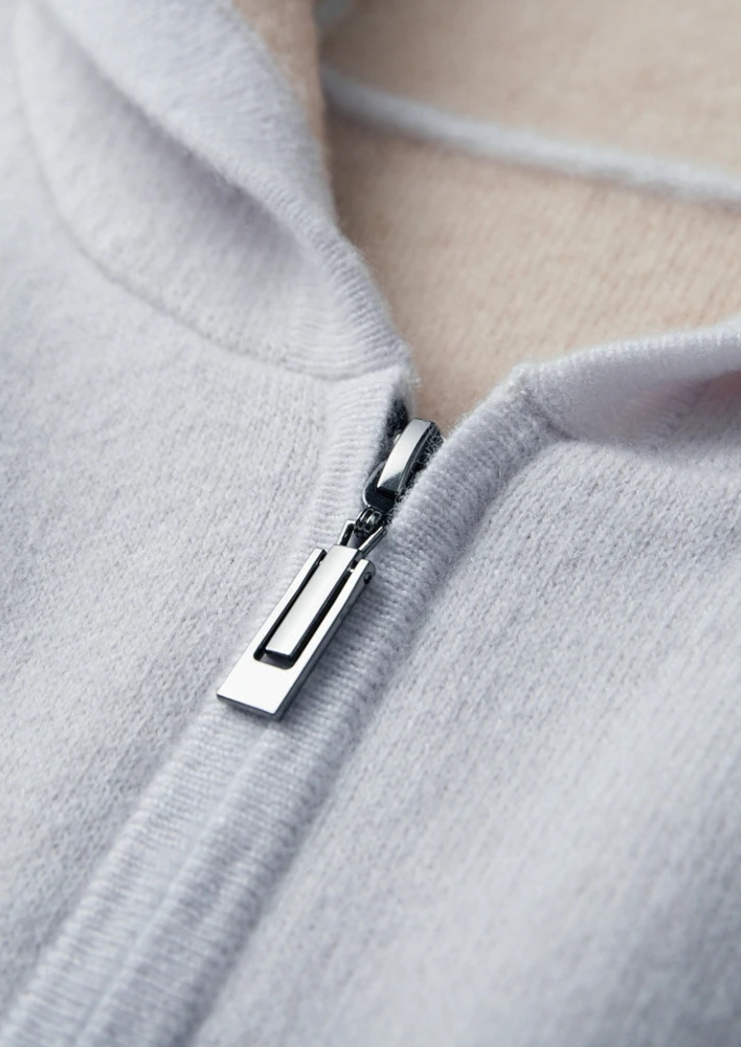 PREMIUM CASHMERE TWO -TONE ZIPPER HOODIE EXCLUSIVE RELEASE