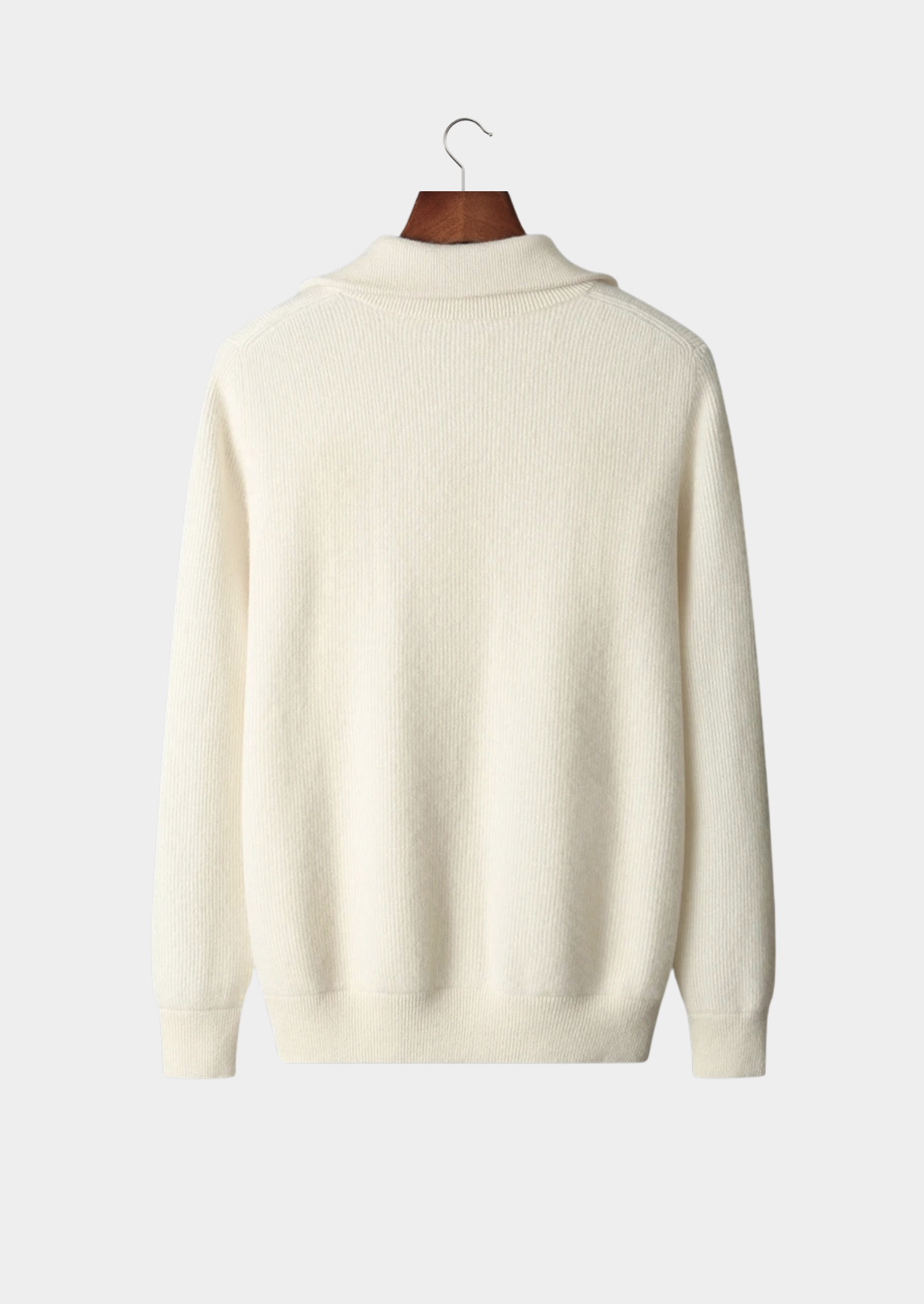 PURE EXTRA-FINE MERINO WOOL RIBBED ZIPPER CARDIGAN CLOUDWOOL®