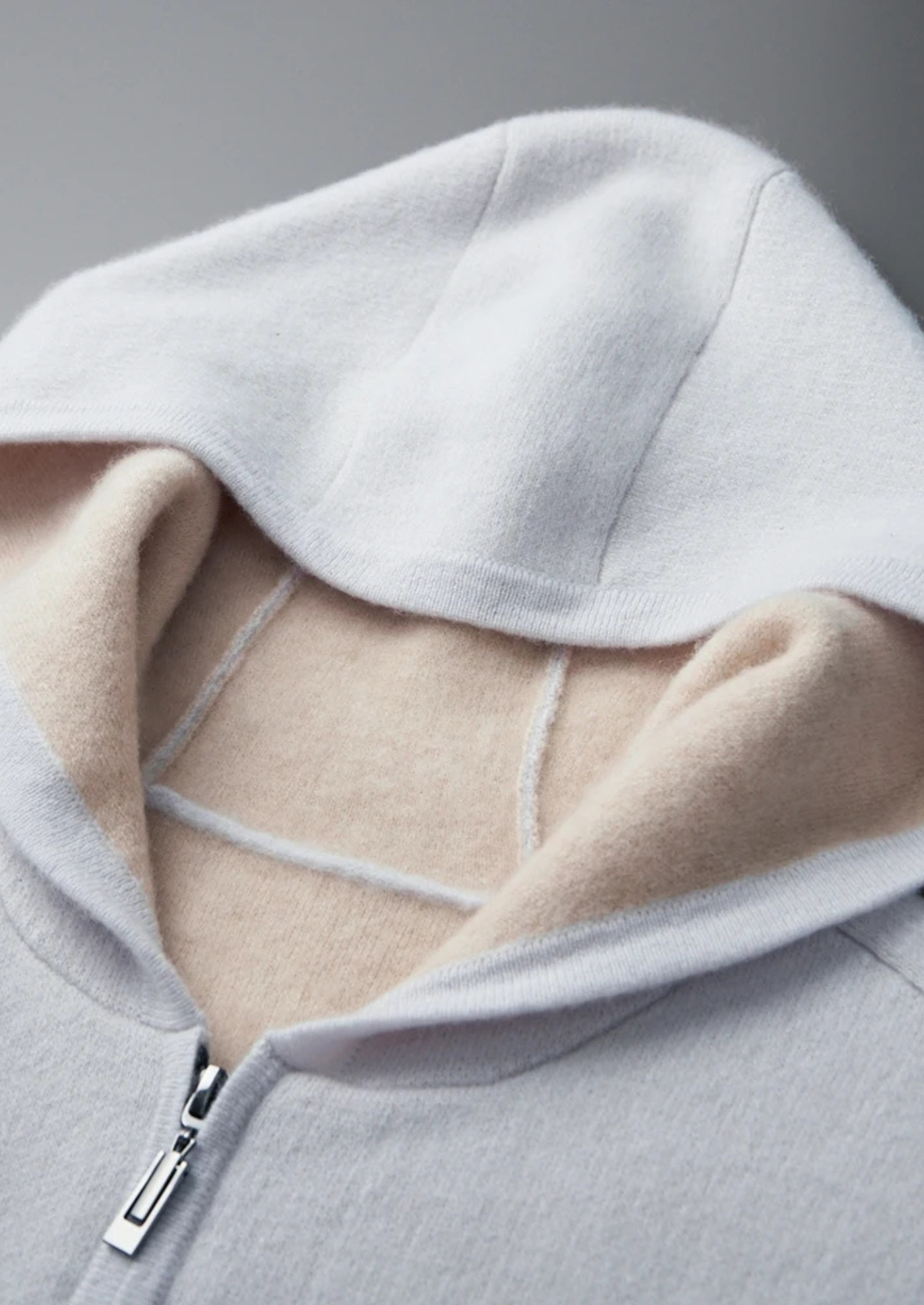 PREMIUM CASHMERE TWO -TONE ZIPPER HOODIE EXCLUSIVE RELEASE