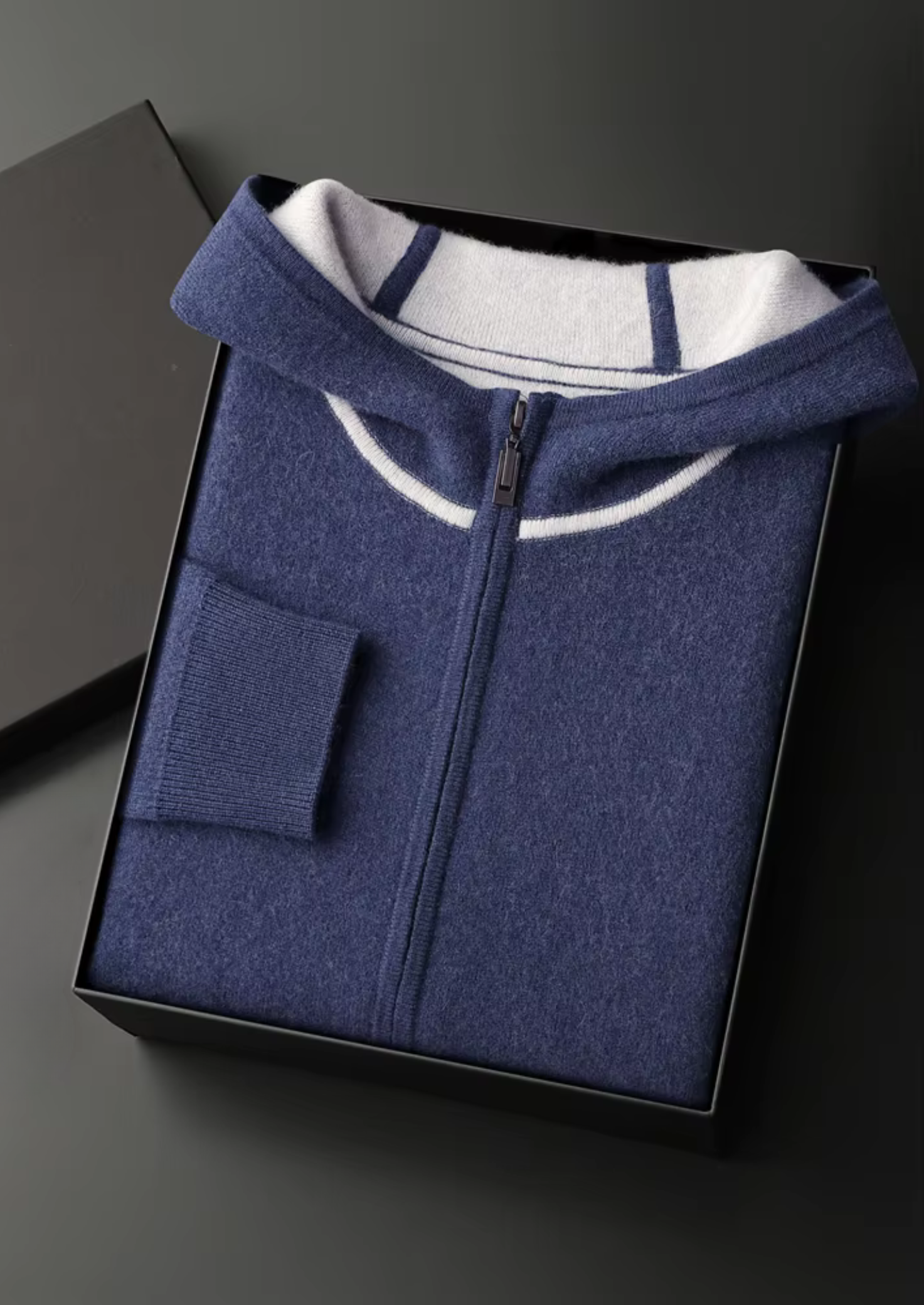 PREMIUM CASHMERE TWO TONE ZIPPER HOODIE EXCLUSIVE RELEASE