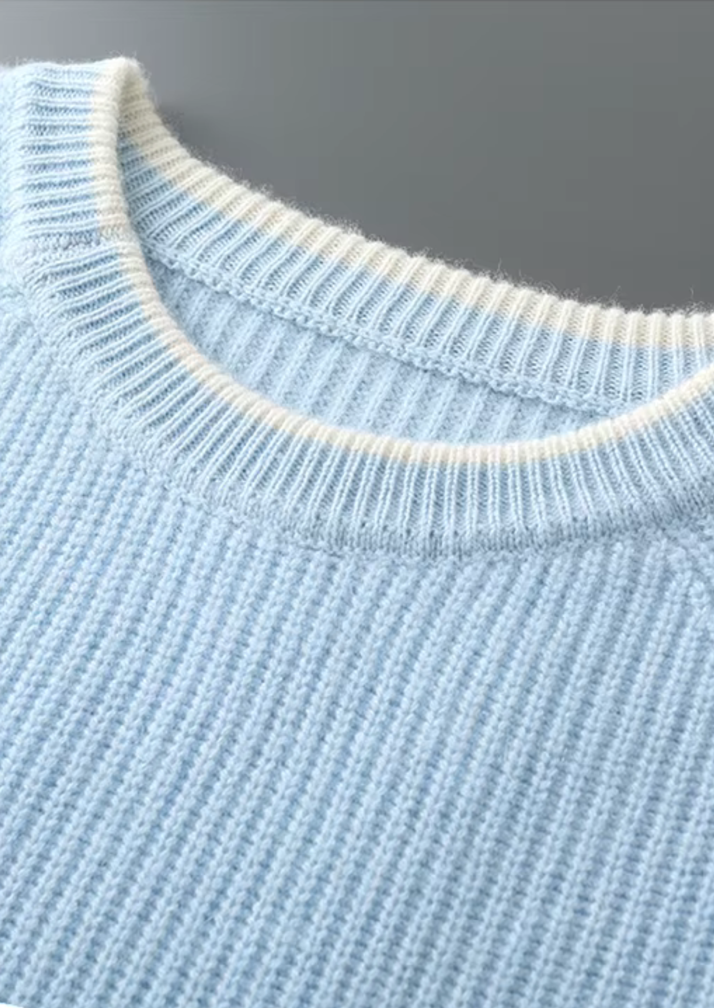 PURE EXTRA-FINE MERINO WOOL TWO TONE CREWNECK CLOUDWOOL®