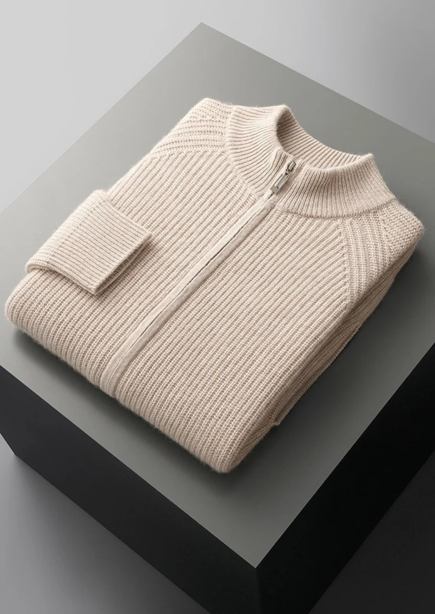 PREMIUM CASHMERE RIBBED CARDIGAN EXCLUSIVE RELEASE