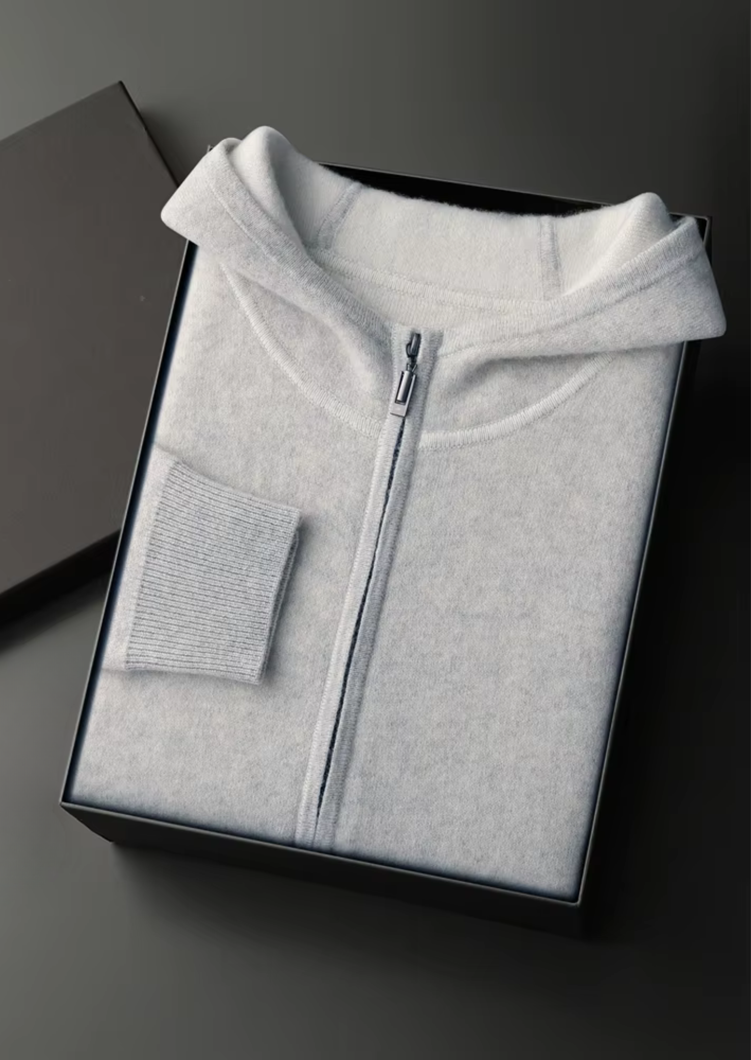 PREMIUM CASHMERE TWO TONE ZIPPER HOODIE EXCLUSIVE RELEASE