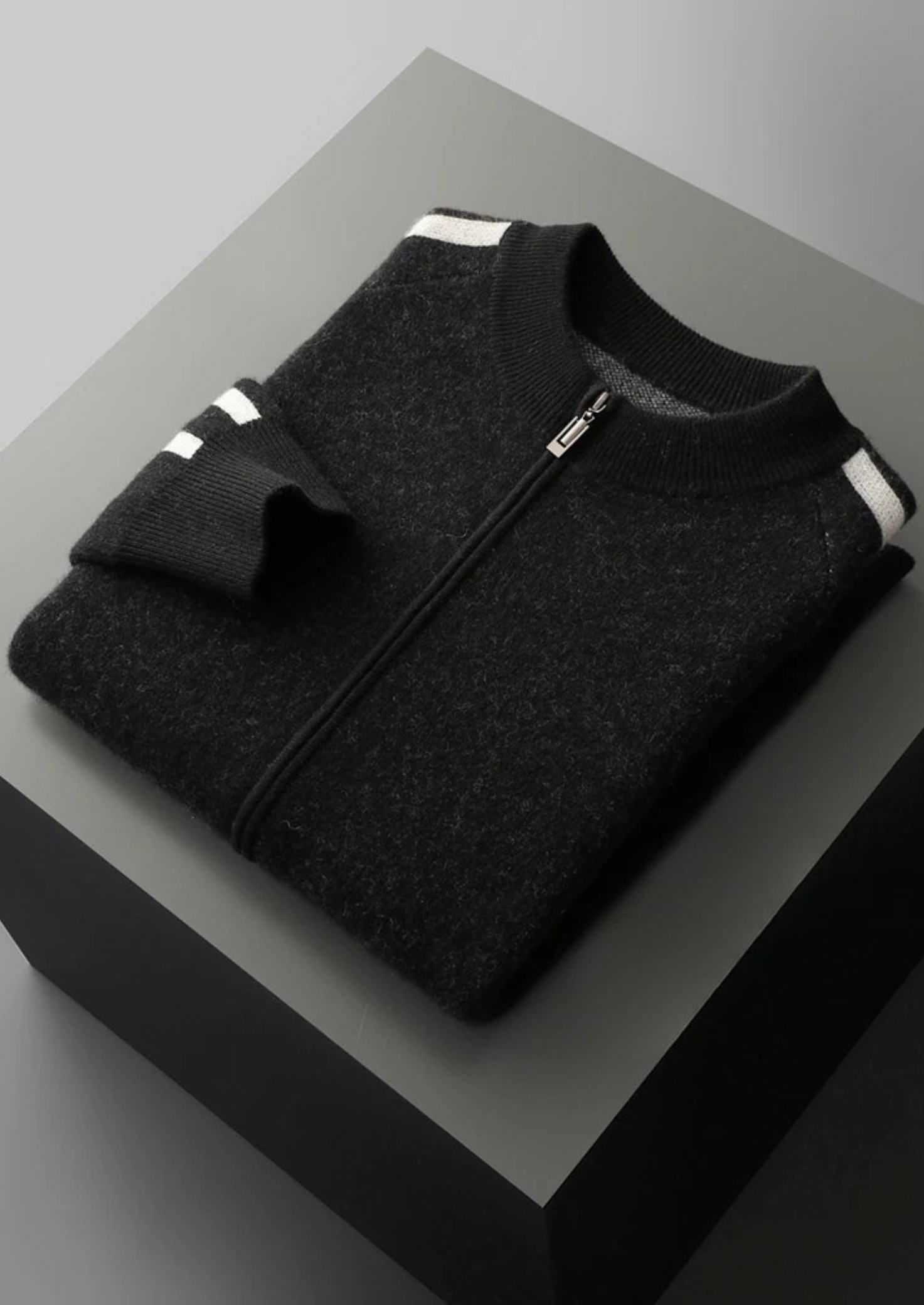 PURE EXTRA-FINE MERINO WOOL STRIPED CARDIGAN CLOUDWOOL®