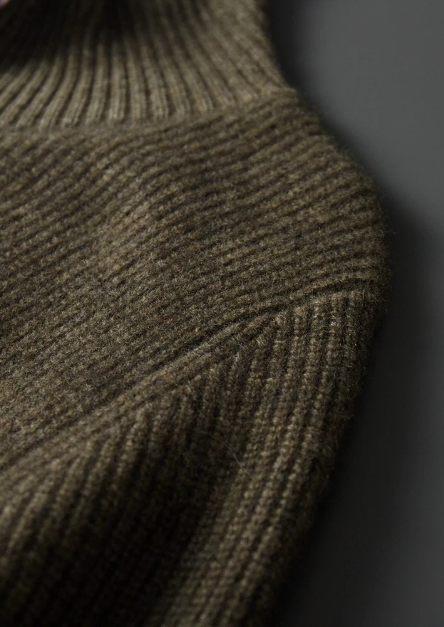 PREMIUM CASHMERE RIBBED HIGH COLLAR CARDIGAN EXCLUSIVE RELEASE