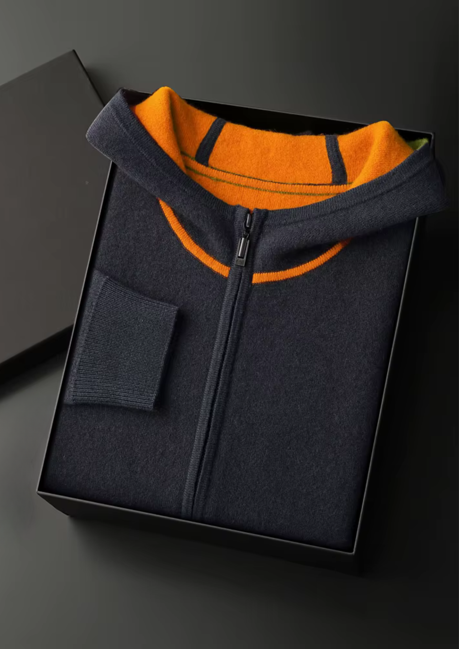 PREMIUM CASHMERE TWO TONE ZIPPER HOODIE EXCLUSIVE RELEASE