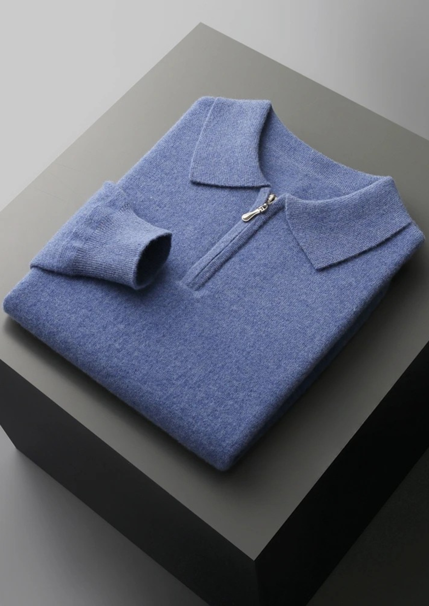 PURE EXTRA-FINE MERINO WOOL HALF ZIP POLO CLOUDWOOL®