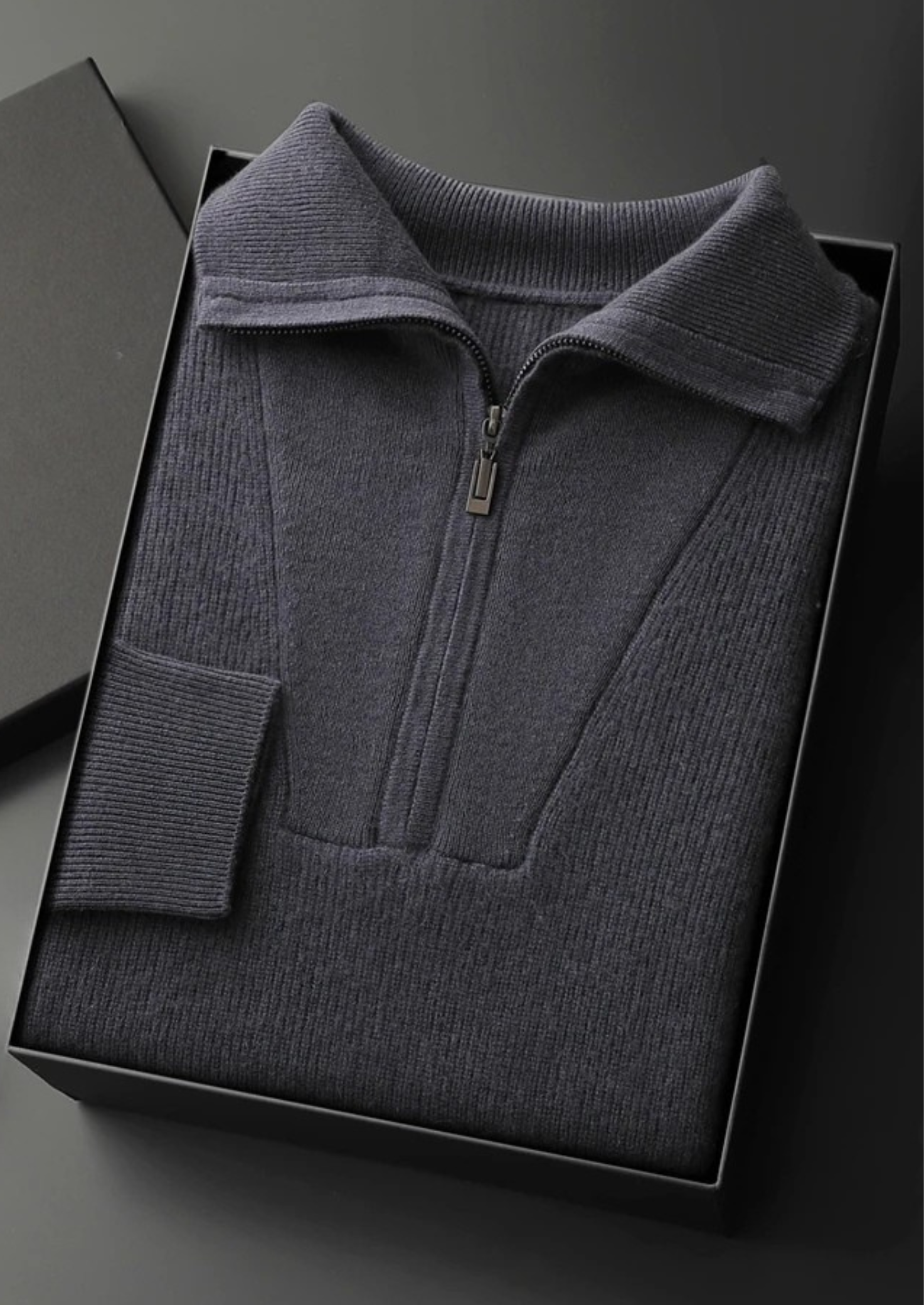 PREMIUM CASHMERE RIBBED HALF-ZIP SWEATER EXCLUSIVE RELEASE