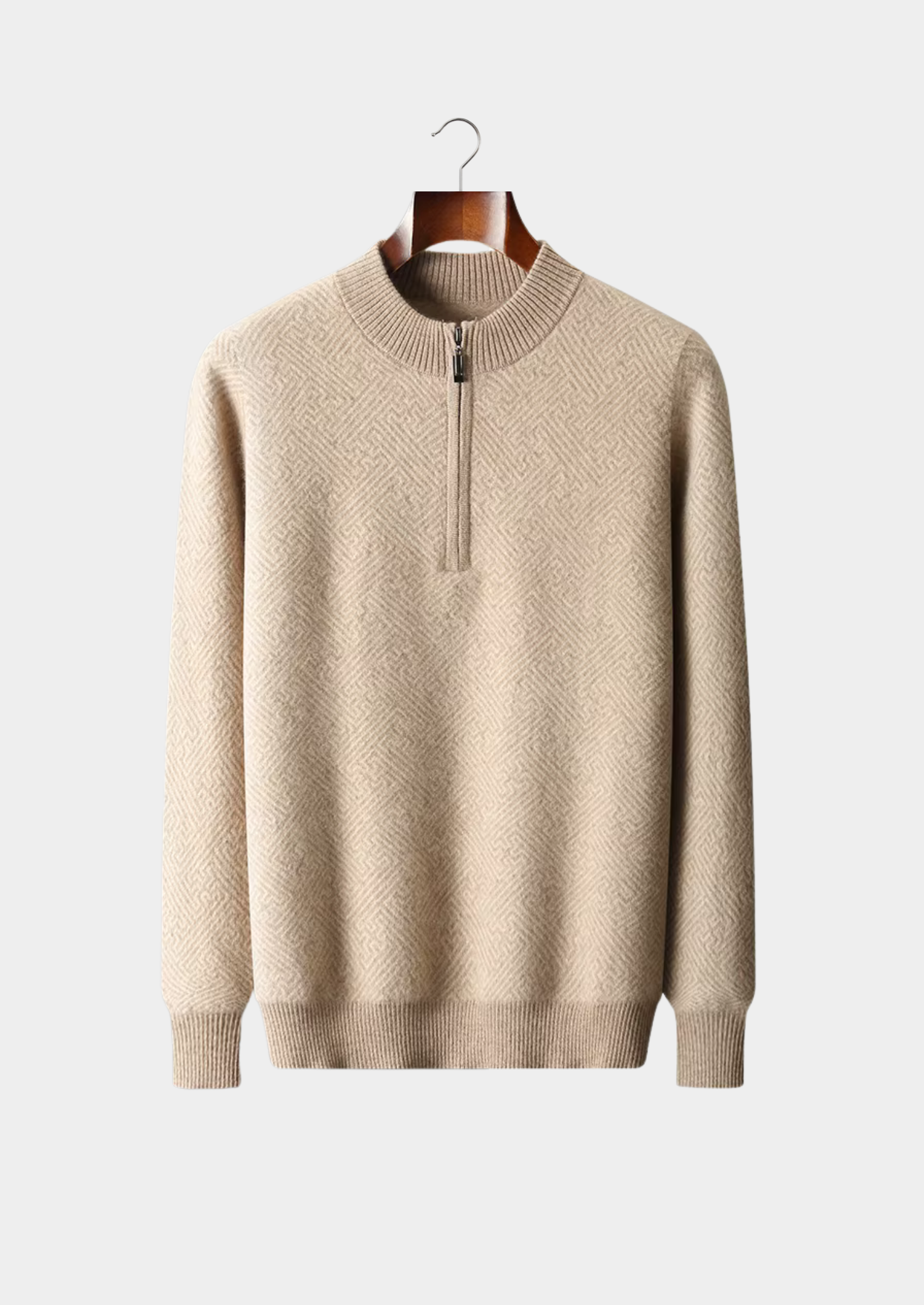 PREMIUM CASHMERE PATTERNED HALF-ZIP SWEATER EXCLUSIVE RELEASE