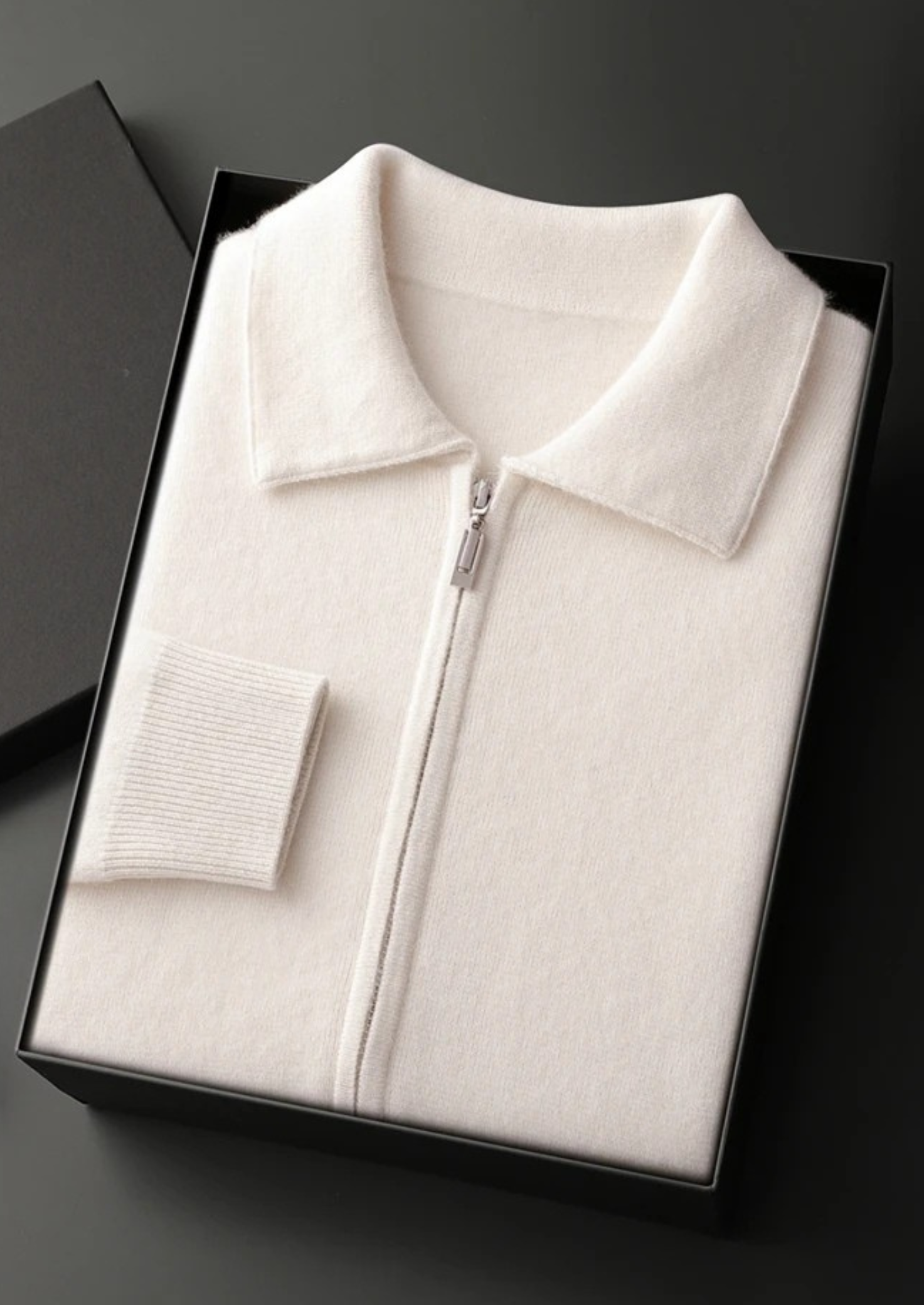 PREMIUM CASHMERE ZIP POLO CARDIGAN EXCLUSIVE RELEASE