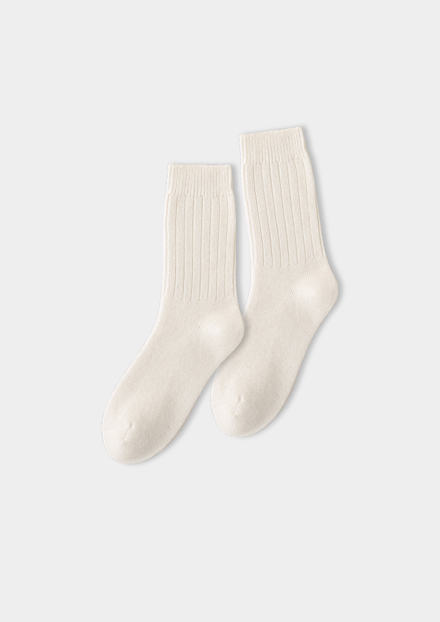IVORY ULTRA-SOFT RIBBED MERINO WOOL SOCKS CLOUDWOOL®