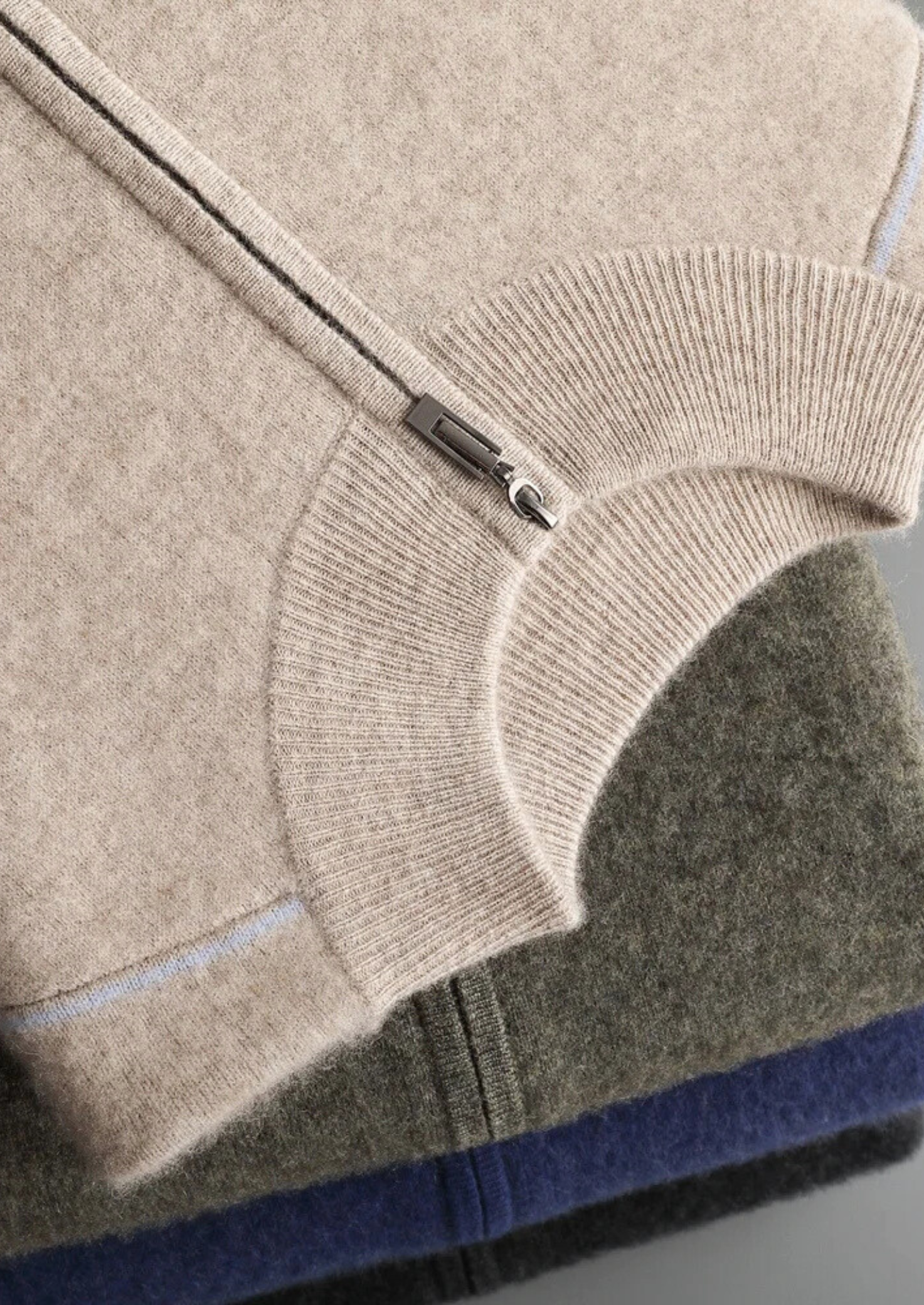 PREMIUM CASHMERE TWO TONE ZIP CARDIGAN EXCLUSIVE RELEASE