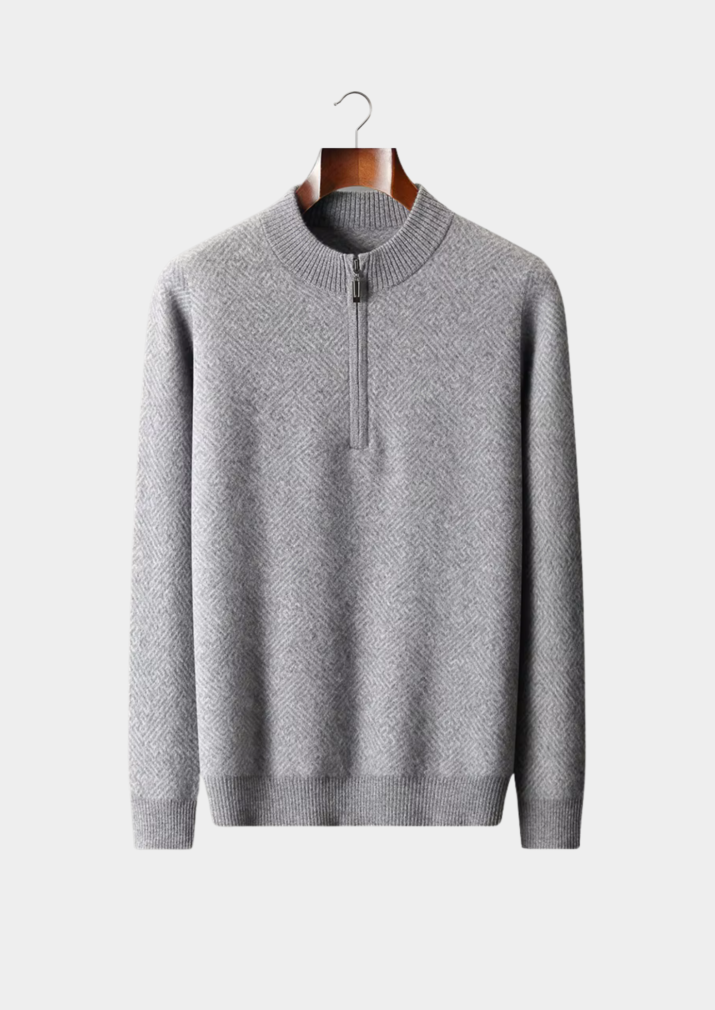 PREMIUM CASHMERE PATTERNED HALF-ZIP SWEATER EXCLUSIVE RELEASE