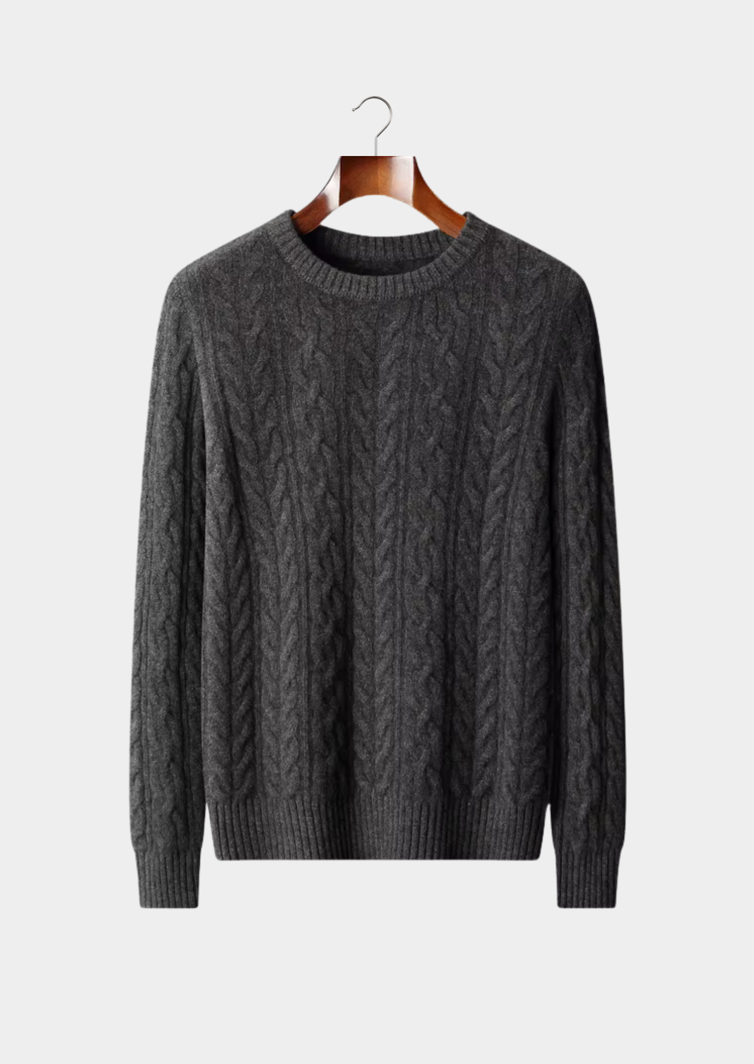 PURE EXTRA-FINE MERINO WOOL CABLE KNIT CREWNECK CLOUDWOOL®