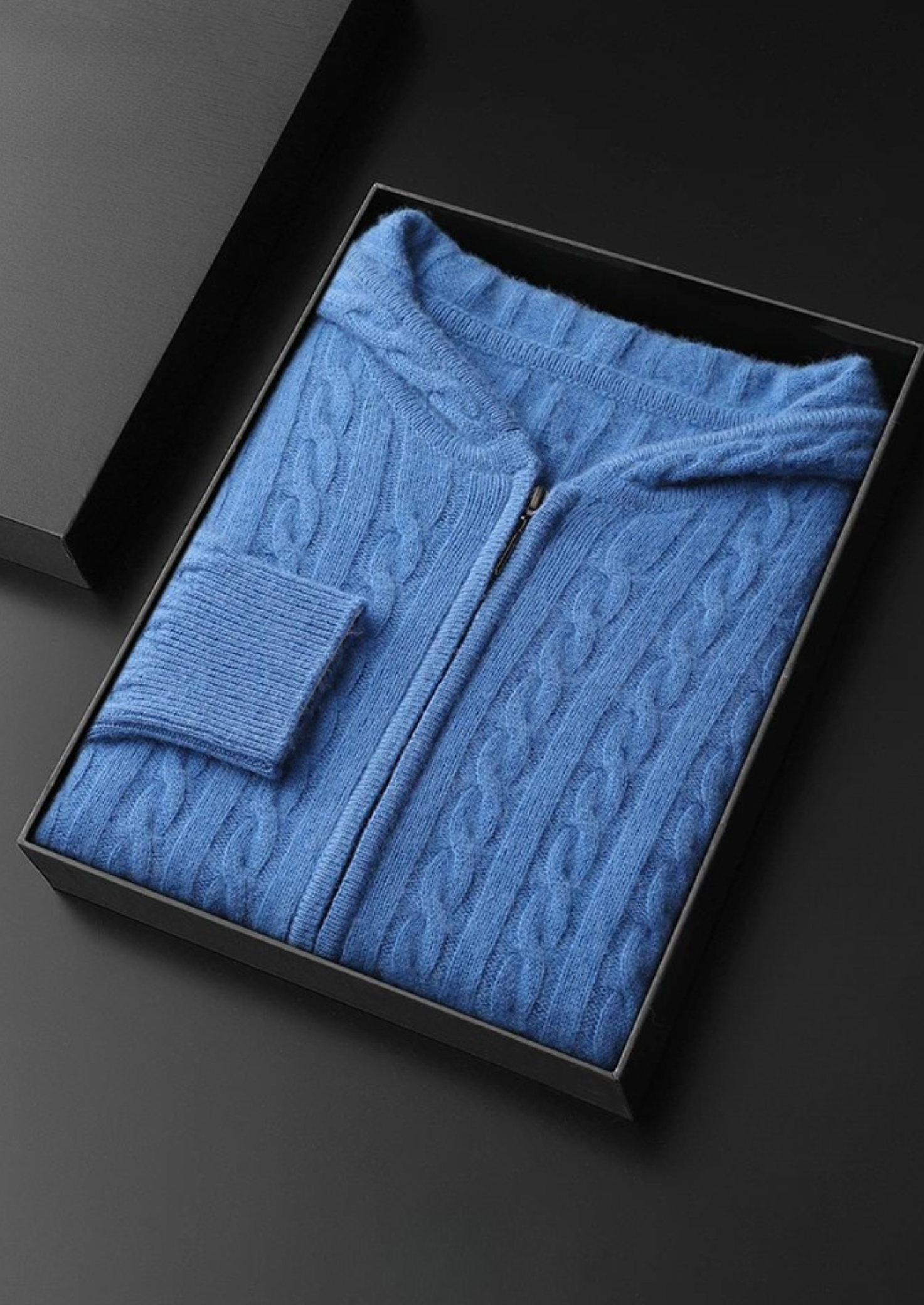 PREMIUM CASHMERE CABLE KNIT ZIPPER HOODIE EXCLUSIVE RELEASE