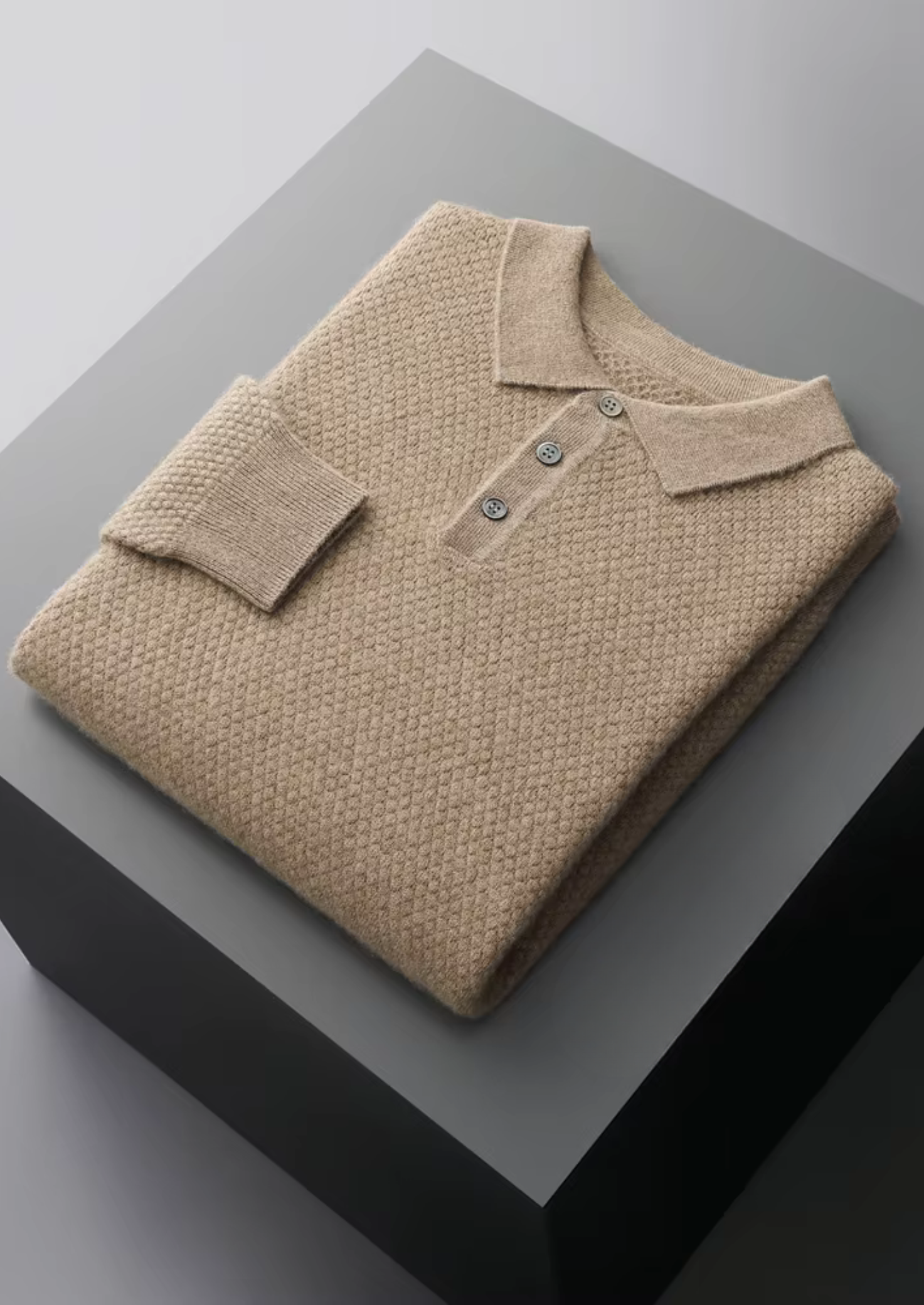 PREMIUM CASHMERE TEXTURED SWEATER POLO EXCLUSIVE RELEASE