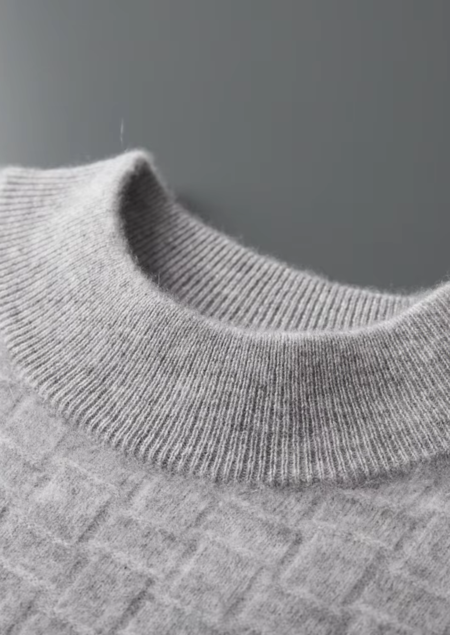 PURE EXTRA-FINE MERINO WOOL TEXTURED MOCKNECK CLOUDWOOL®