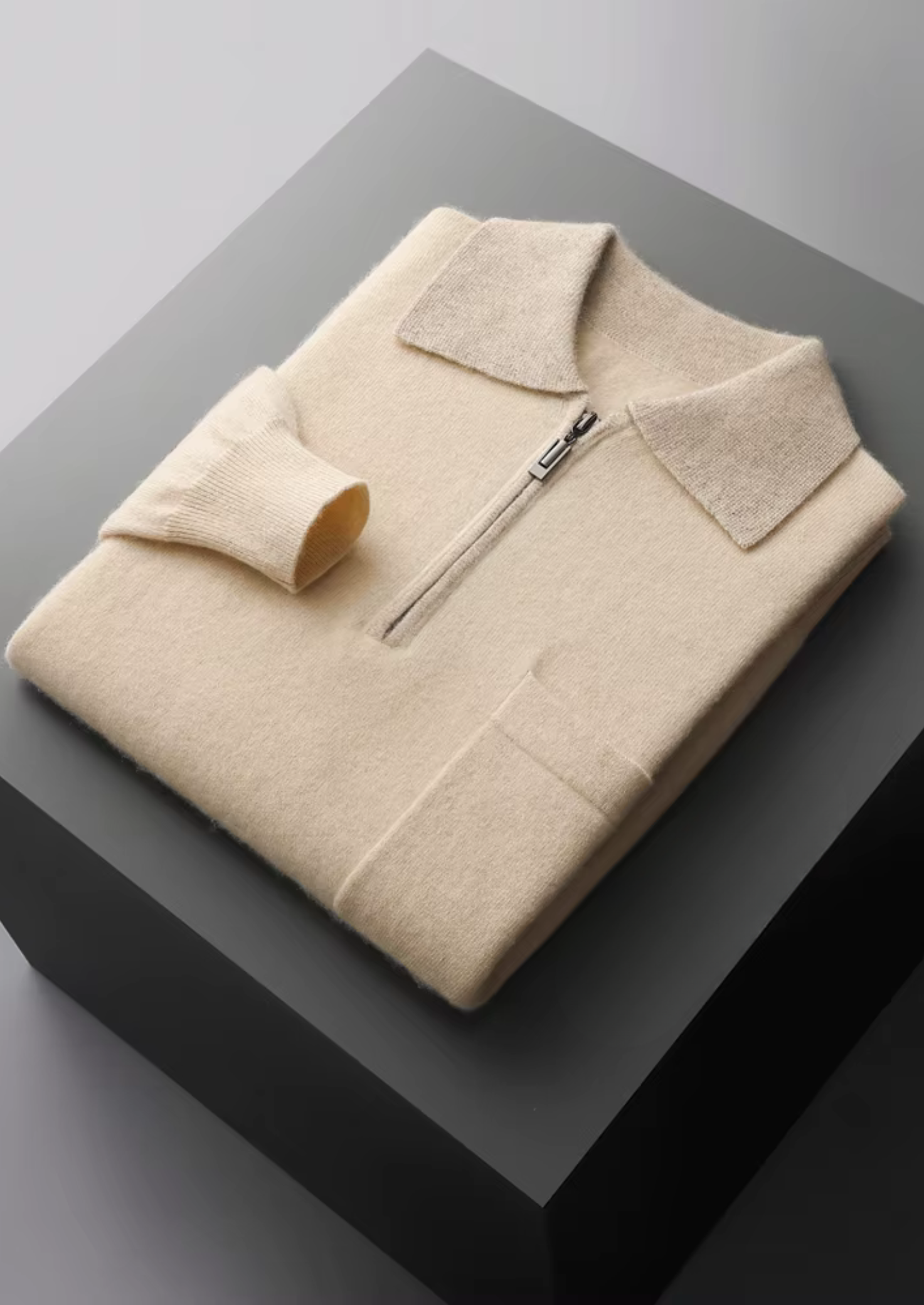 PREMIUM CASHMERE TWO TONE ZIPPER POLO EXCLUSIVE RELEASE