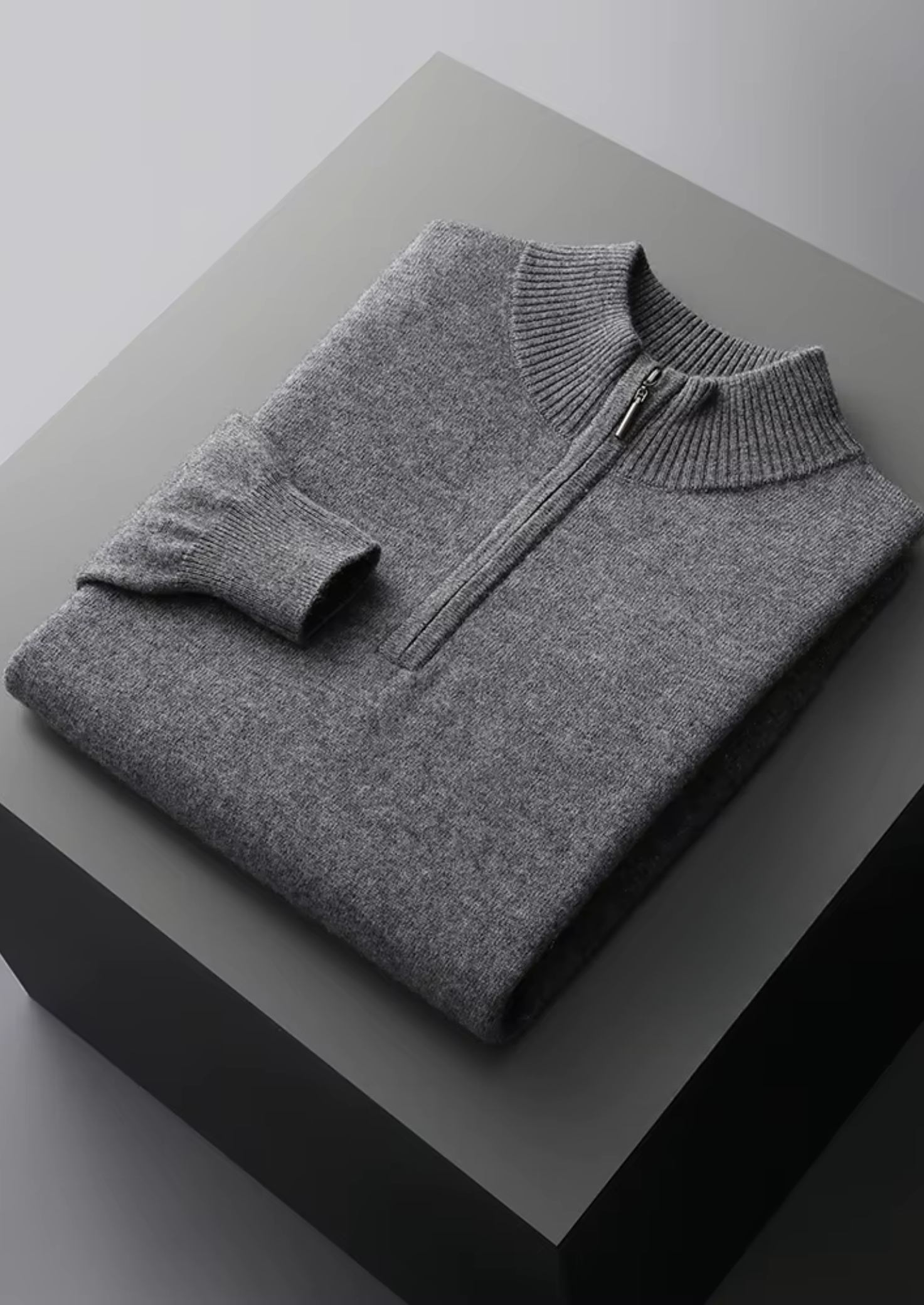 PURE EXTRA-FINE MERINO WOOL HALF ZIP SWEATER CLOUDWOOL®
