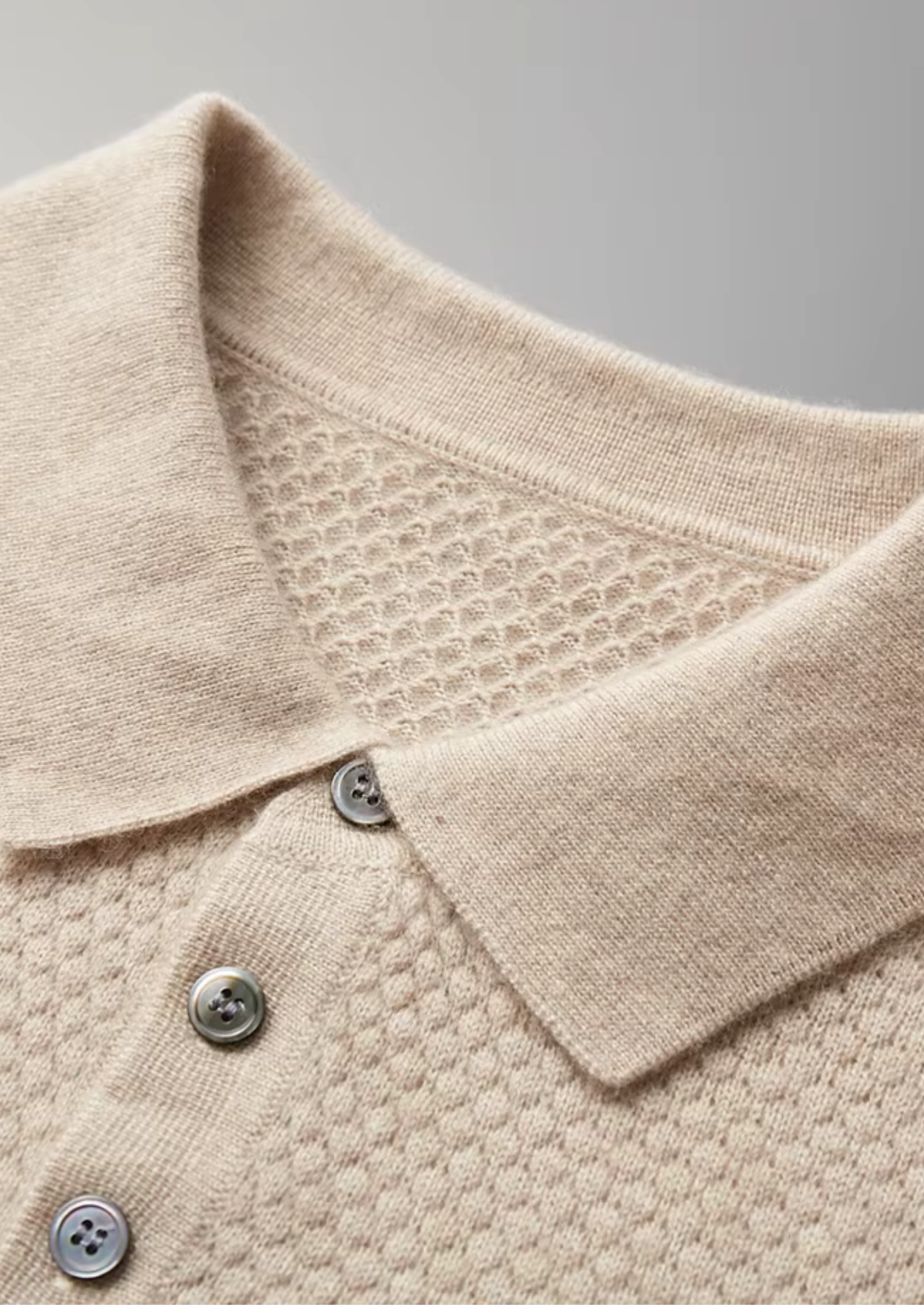 PREMIUM CASHMERE TEXTURED SWEATER POLO EXCLUSIVE RELEASE