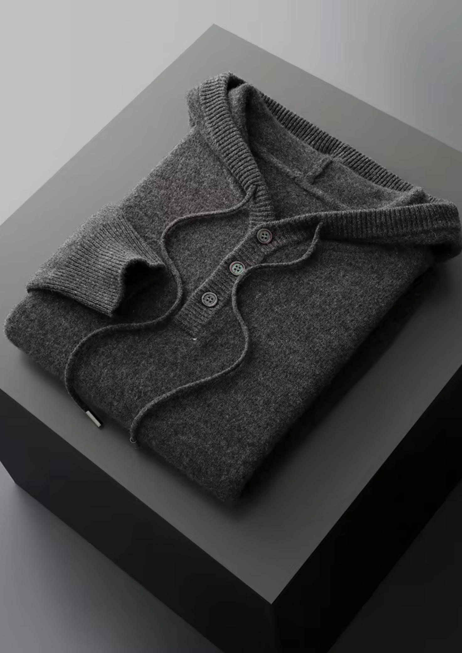 PURE EXTRA-FINE MERINO WOOL BUTTON HOODIE CLOUDWOOL®