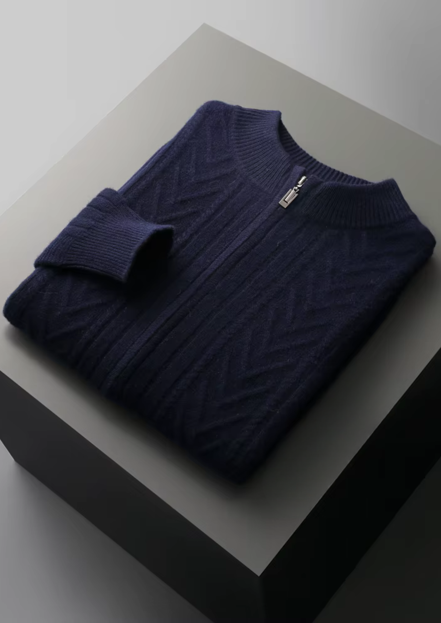 PURE EXTRA-FINE MERINO WOOL PATTERNED ZIP CARDIGAN CLOUDWOOL®