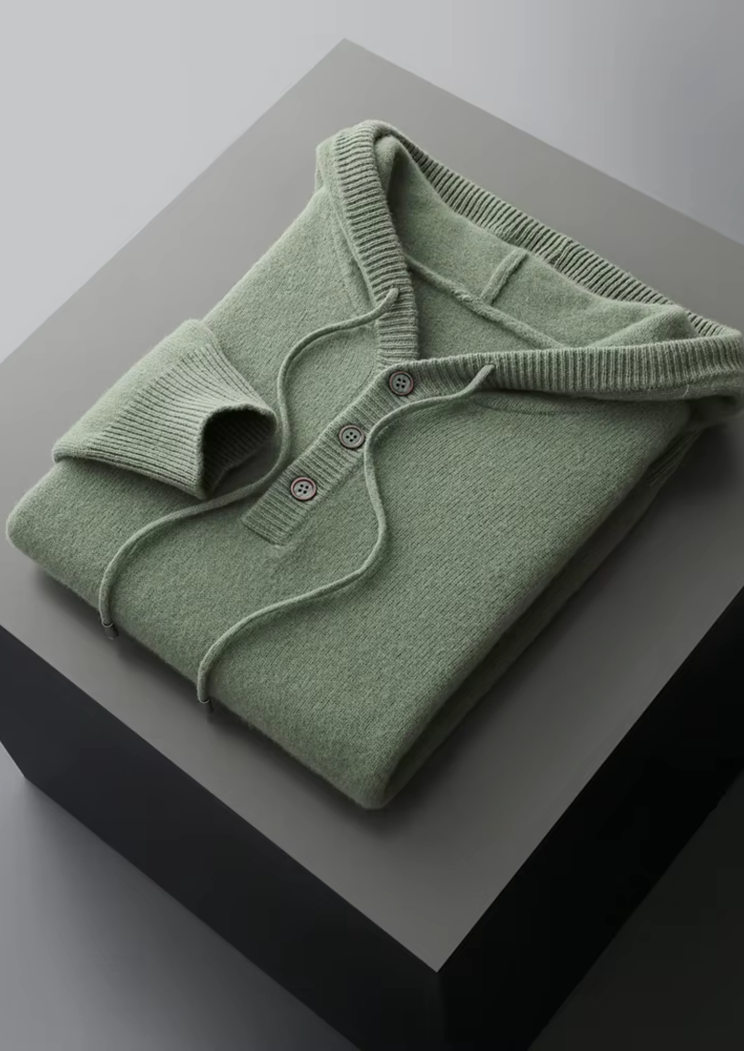 PURE EXTRA-FINE MERINO WOOL BUTTON HOODIE CLOUDWOOL®