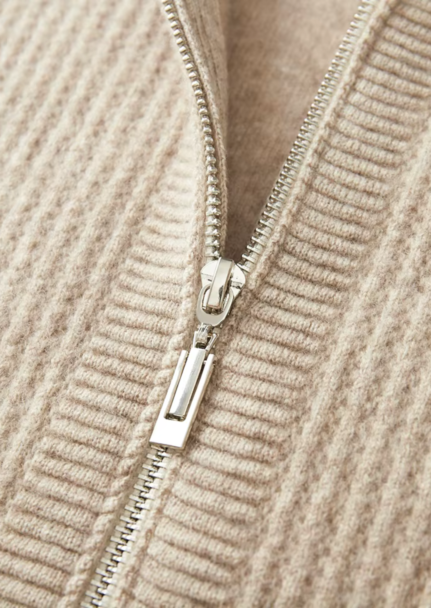 PURE EXTRA-FINE MERINO WOOL RIBBED ZIPPER HOODIE CLOUDWOOL®