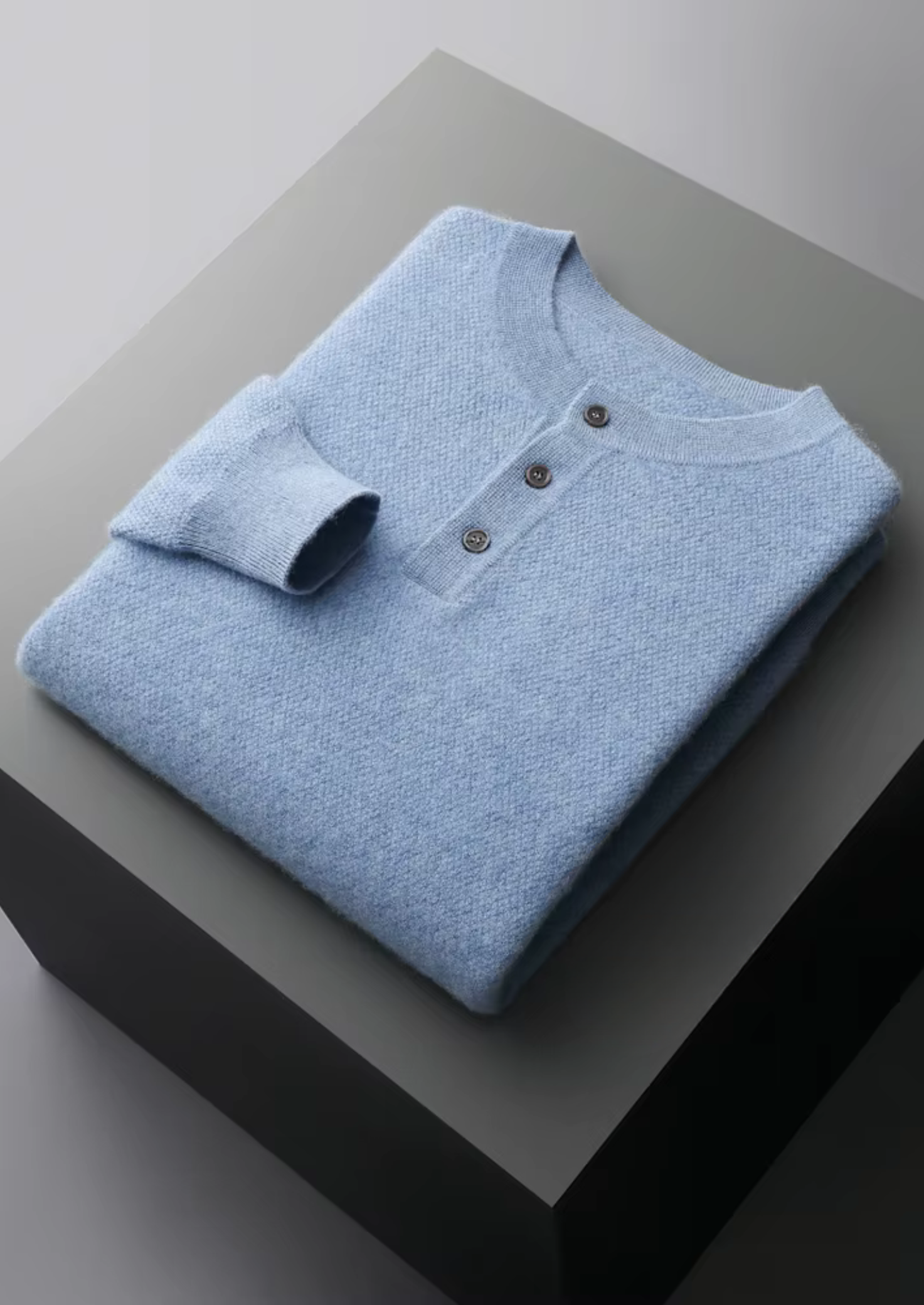PREMIUM CASHMERE CLASSIC HENLEY SWEATER EXCLUSIVE RELEASE
