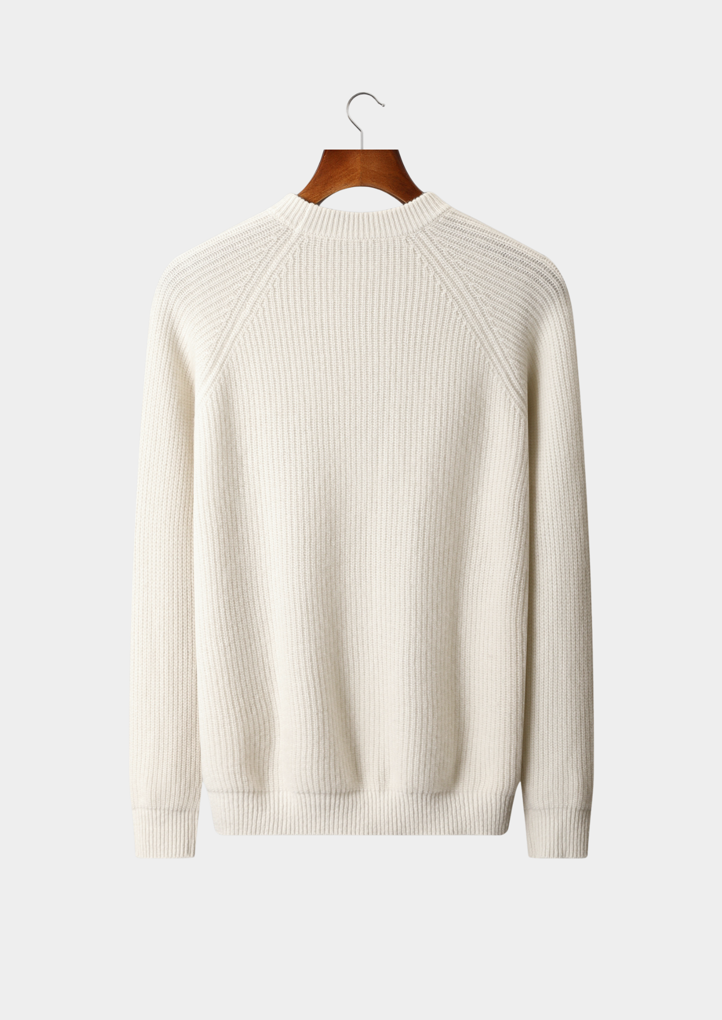 PURE EXTRA-FINE MERINO WOOL RIBBED RAGLAN CREWNECK CLOUDWOOL®