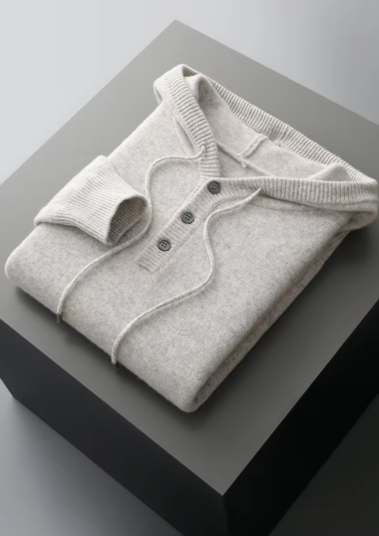 PURE EXTRA-FINE MERINO WOOL BUTTON HOODIE CLOUDWOOL®